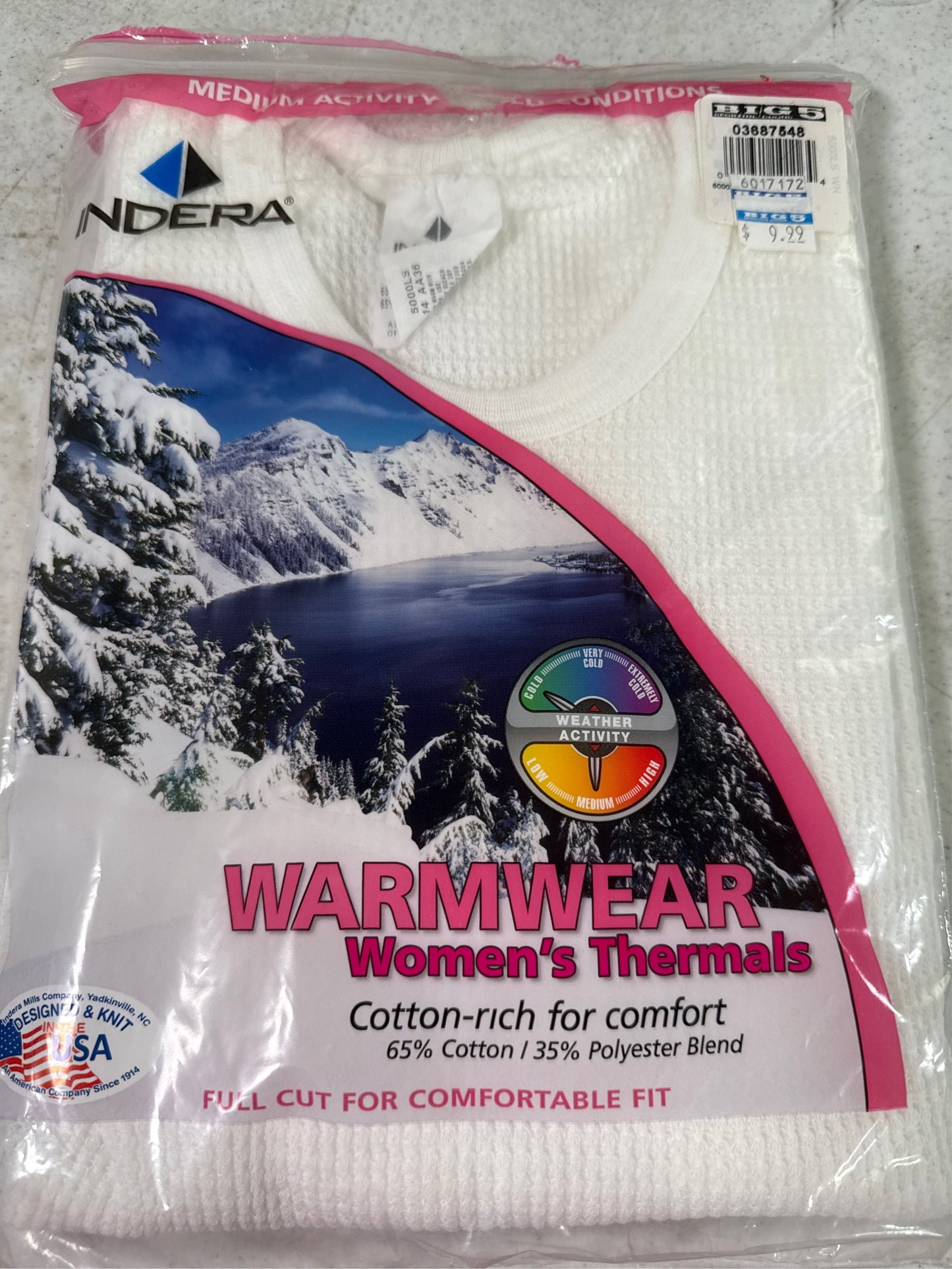 Indera Women's Traditional Thermal Underwear Top - White, Size S