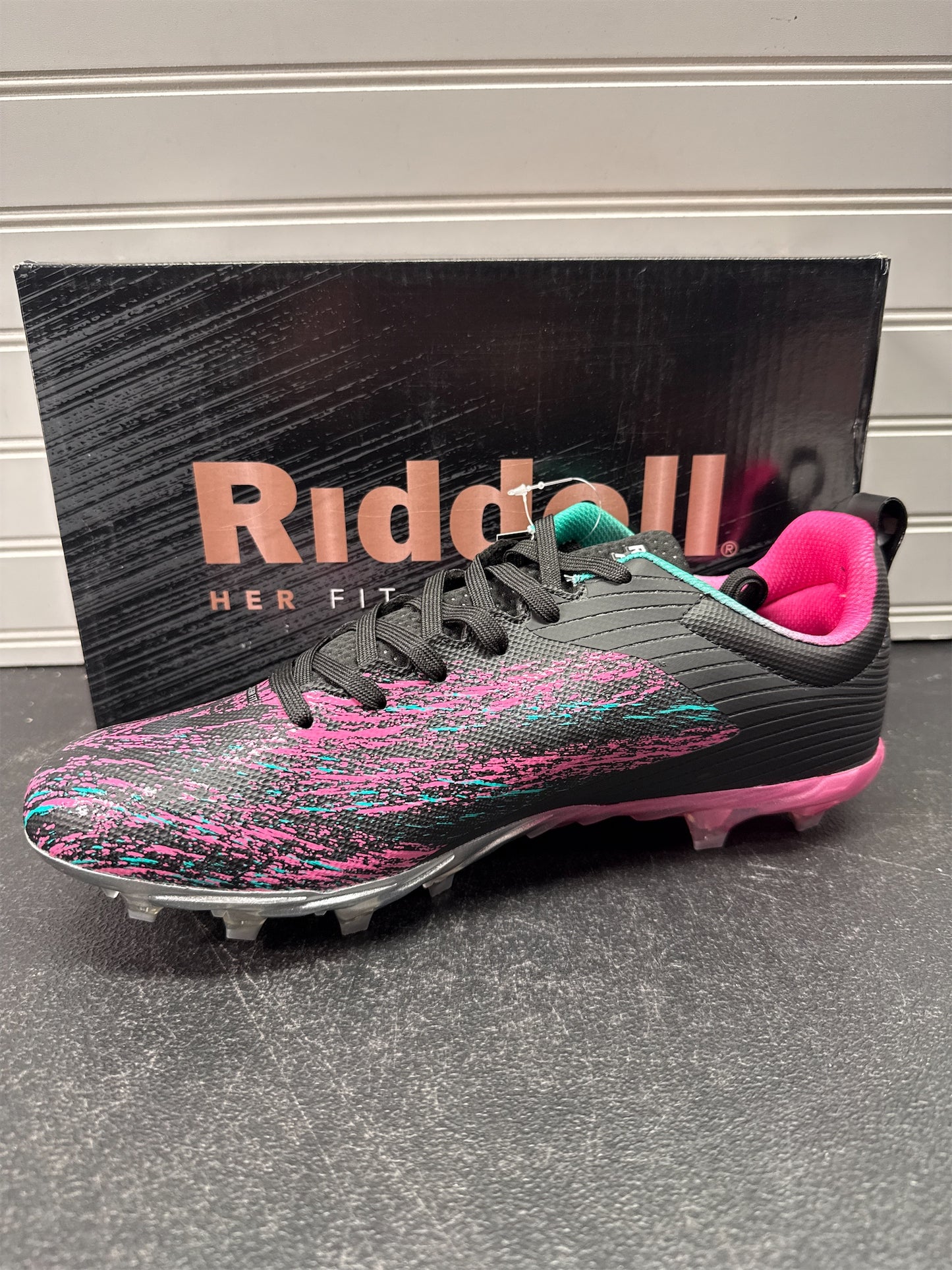 Riddell Meridian TPU Women's Flag Football Cleats - Black/Pink, Size 11