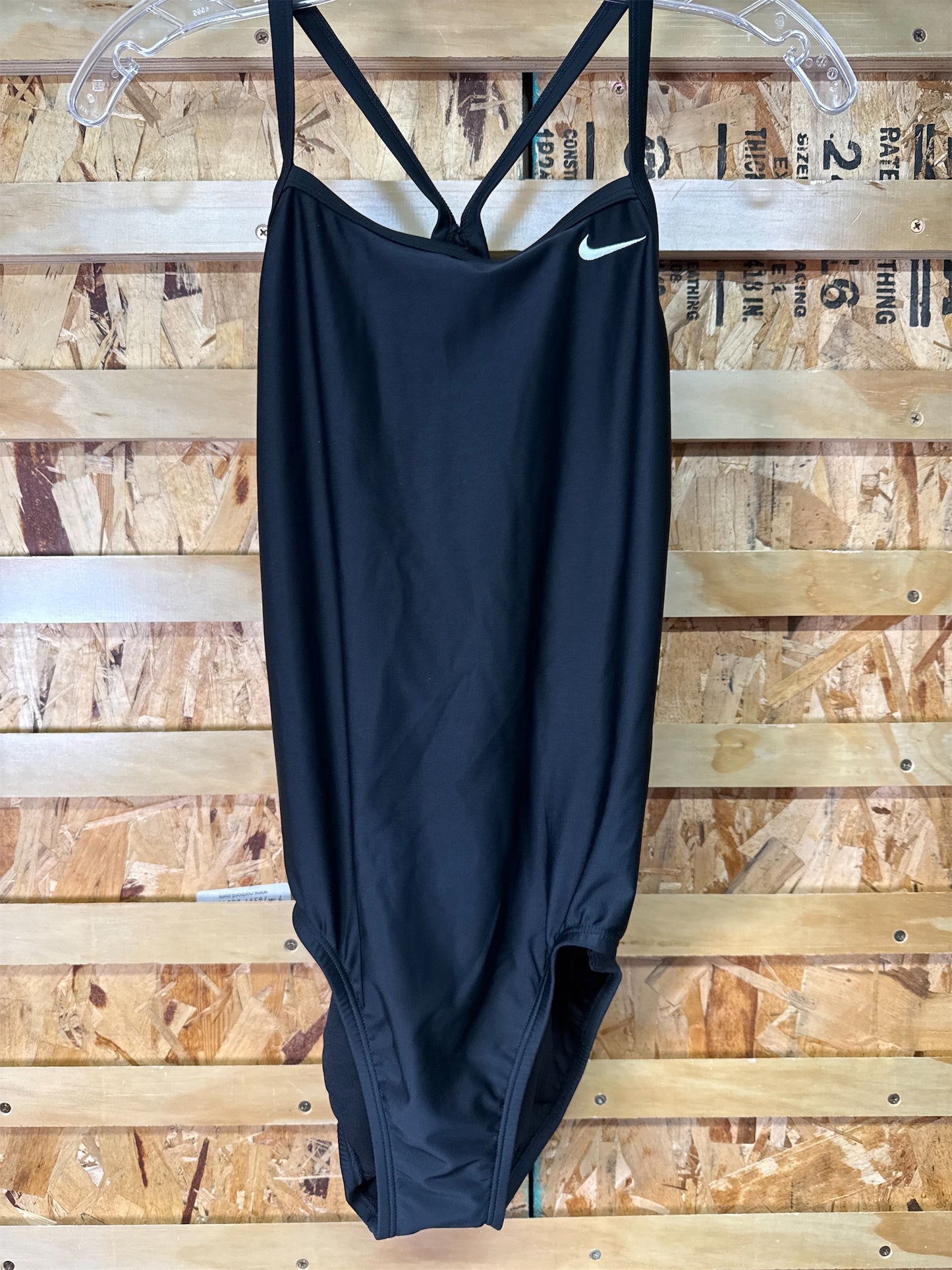 Nike Women's Solid Racerback One-Piece Swimsuit - Black, Size 36