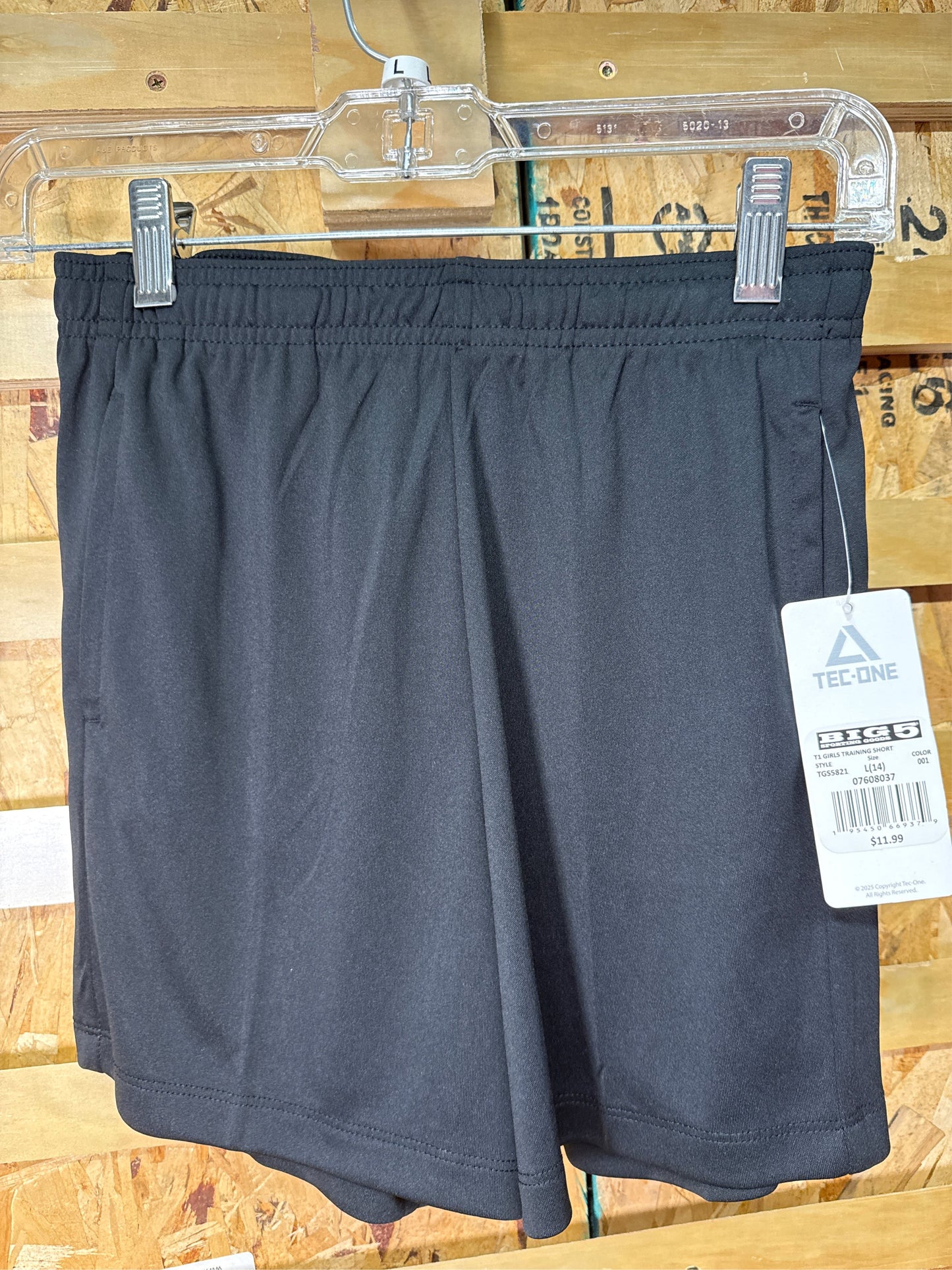 TEC-ONE Girls' 4" Inseam Training Shorts - Black, Size L (14)