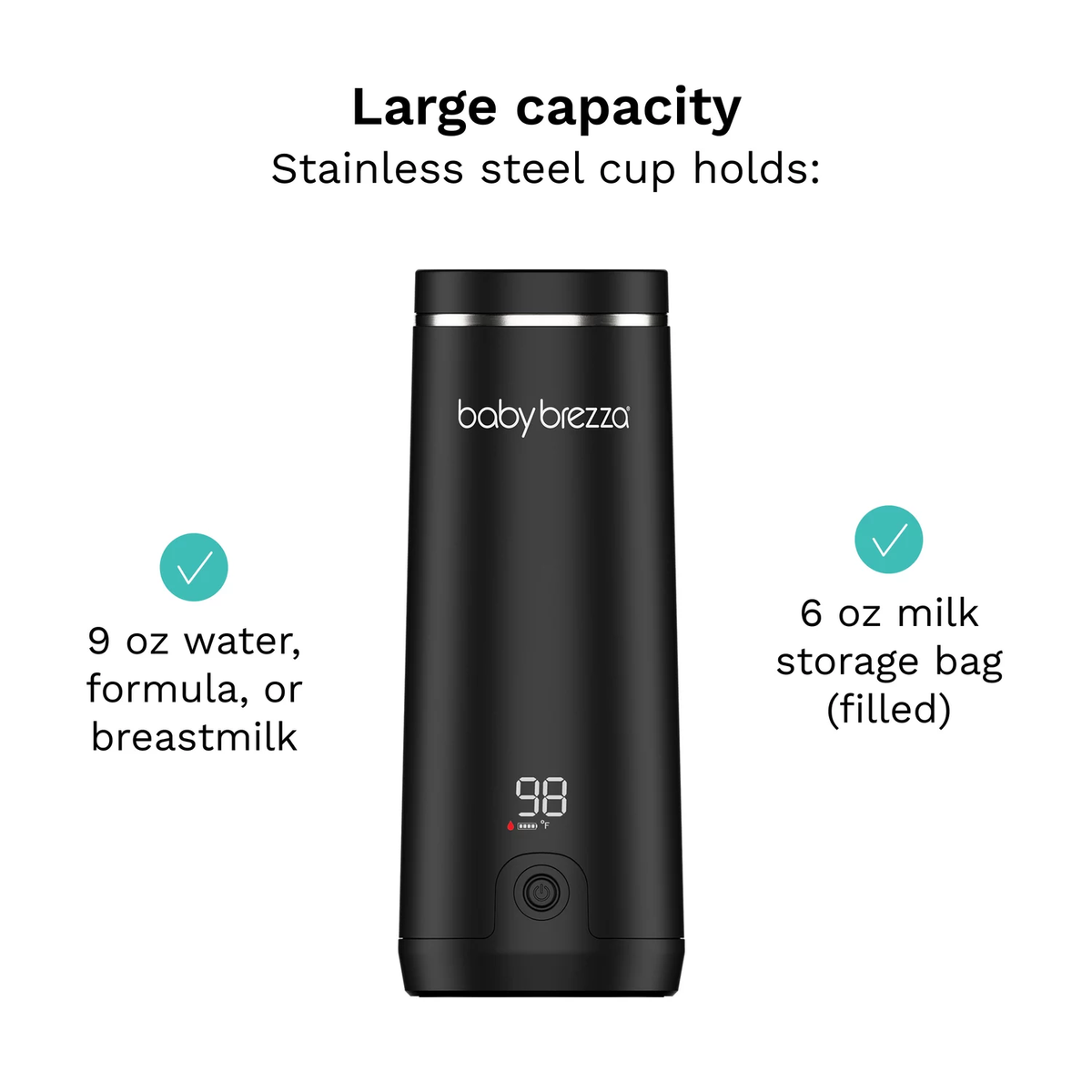Baby Brezza SuperFast Portable Baby Bottle Warmer - Black