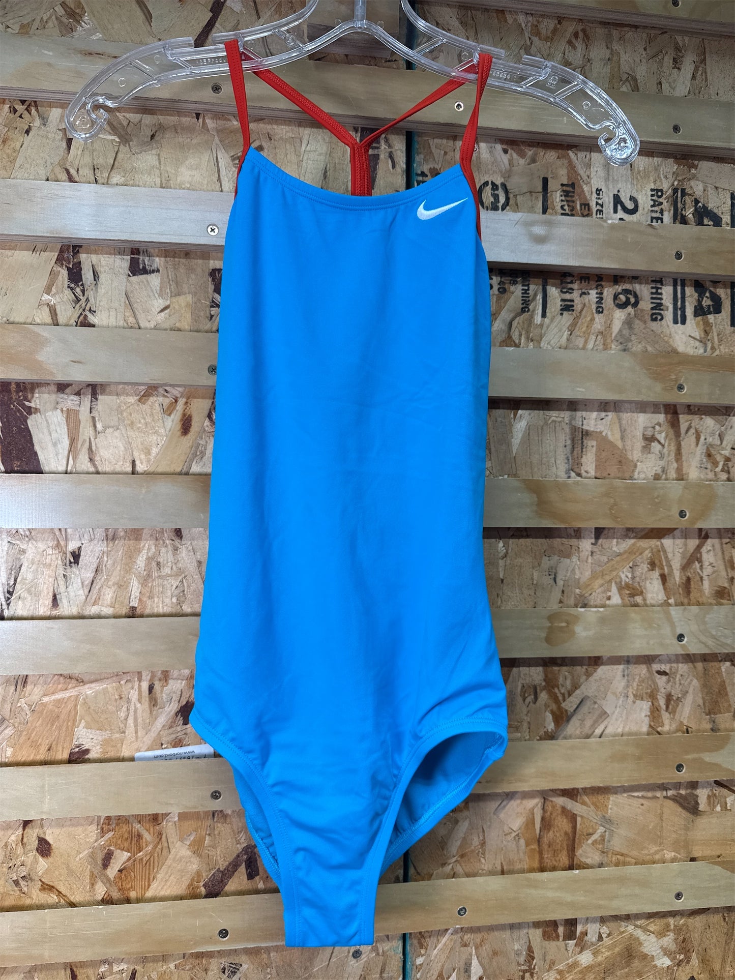 Nike Girls' Solid T-Back One-Piece Swimsuit - Blue, Size L