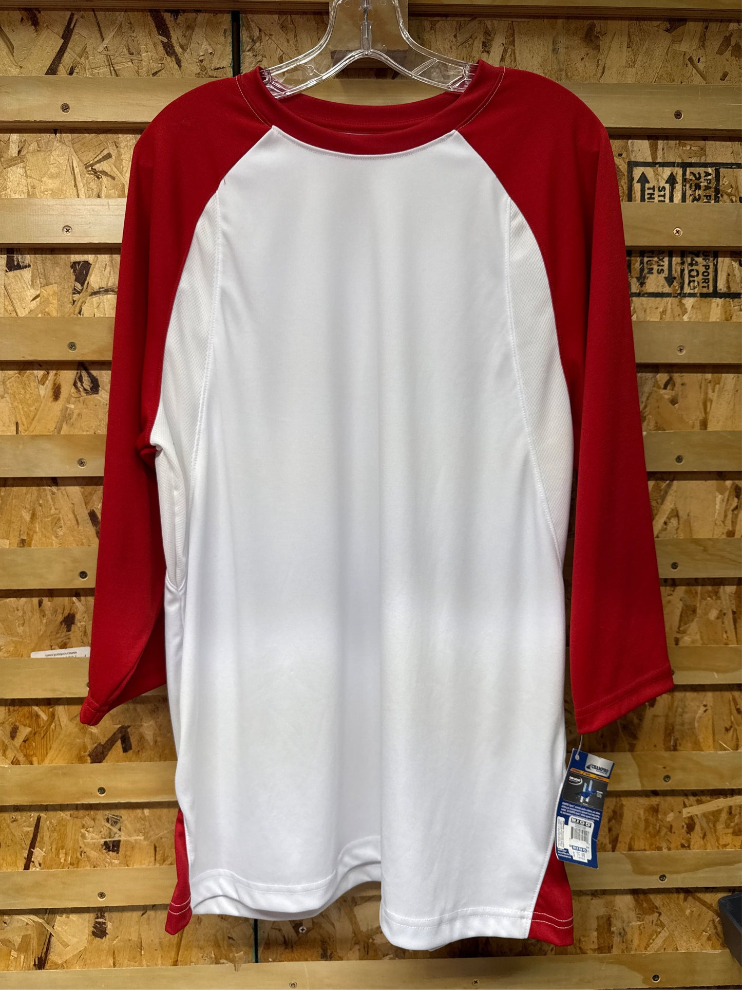Champro Adult Dri-Gear Baseball/Softball Raglan Shirt, Scarlet/White - XL
