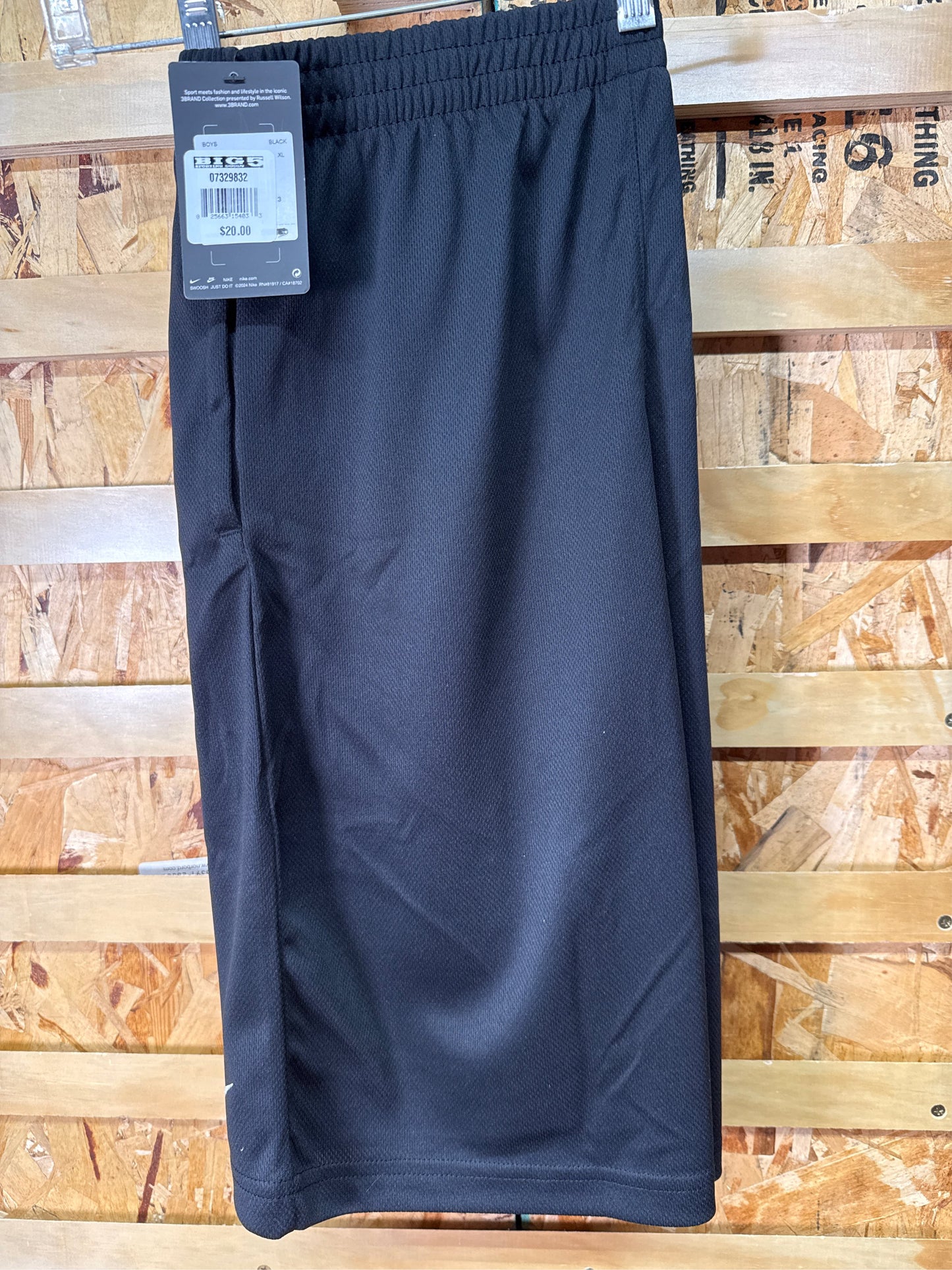 Nike 3BRAND by Russell Wilson Boys' Mesh Athletic Shorts - Black, XL