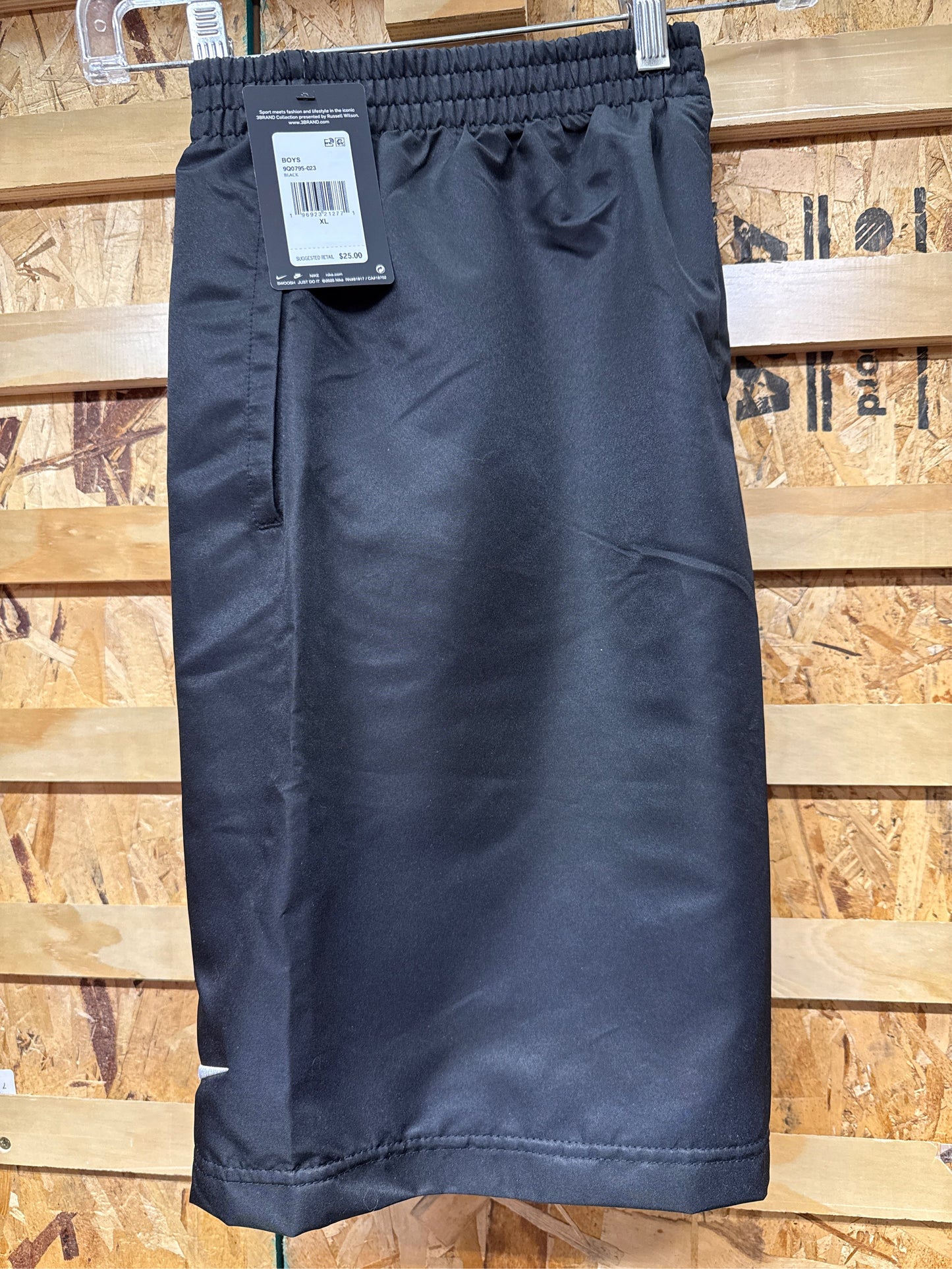 Nike 3Brand Boys' Woven Defense Badge Athletic Shorts - Black, Size XL