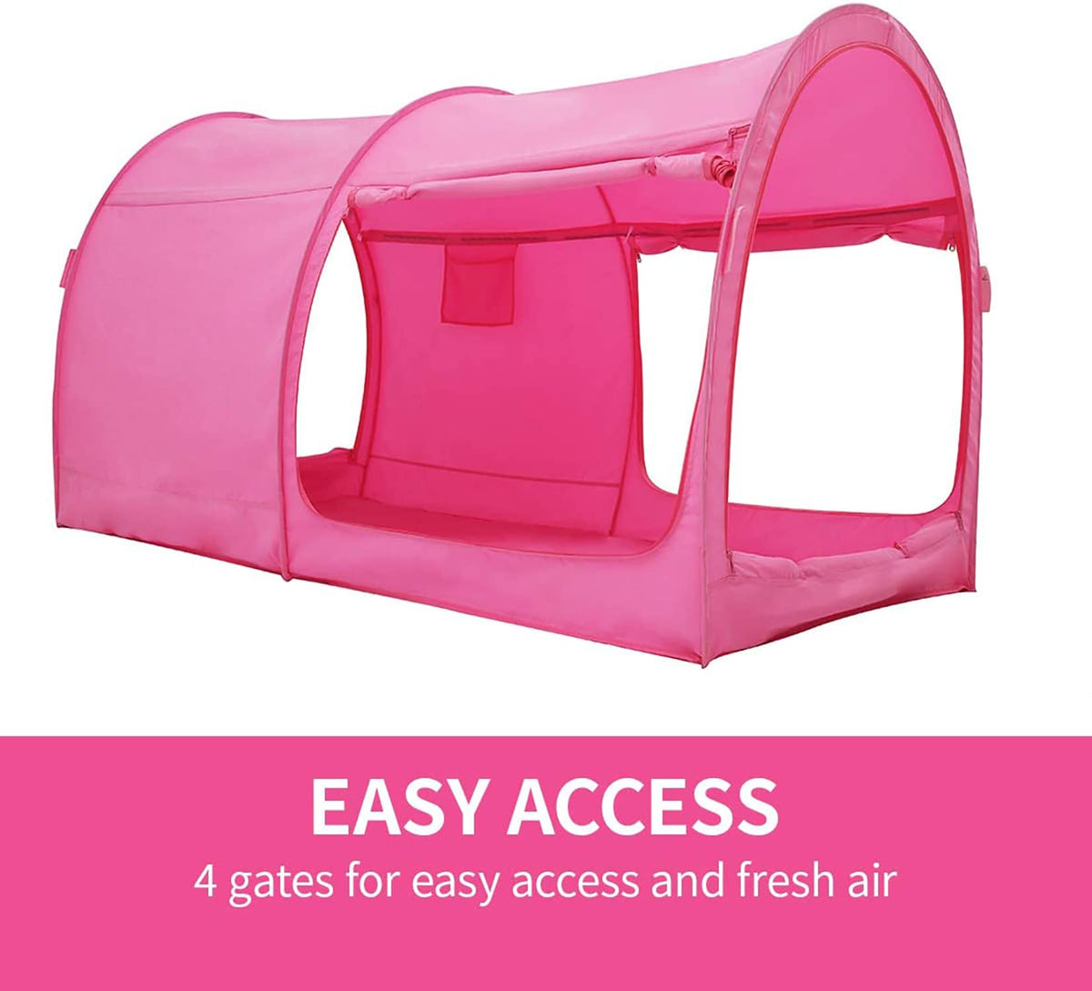 Alvantor Pink Twin Pop-Up Bed Tent for Privacy and Play