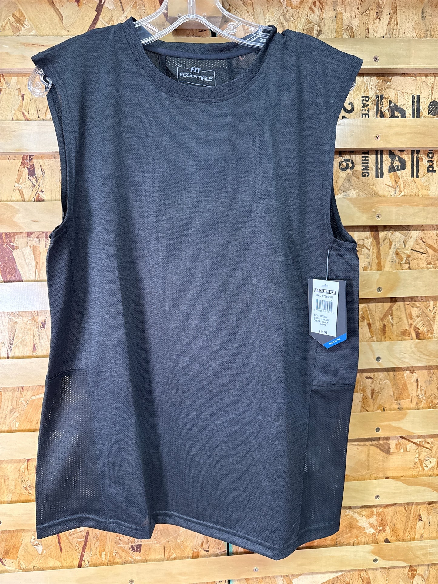 Fit Essentials Men's Performance Muscle Tee - Black, Size M
