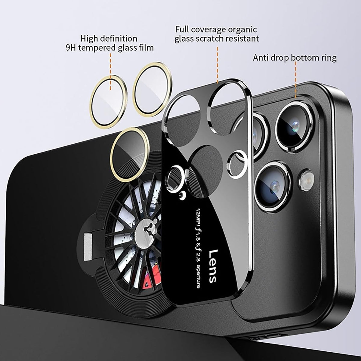 Magnetic Kickstand Case for iPhone 15 Series - Orange