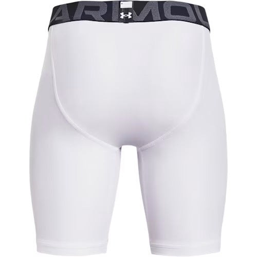 Under Armour Kids' HeatGear Armour Compression Base-Layer Shorts - White/Black, Size Medium