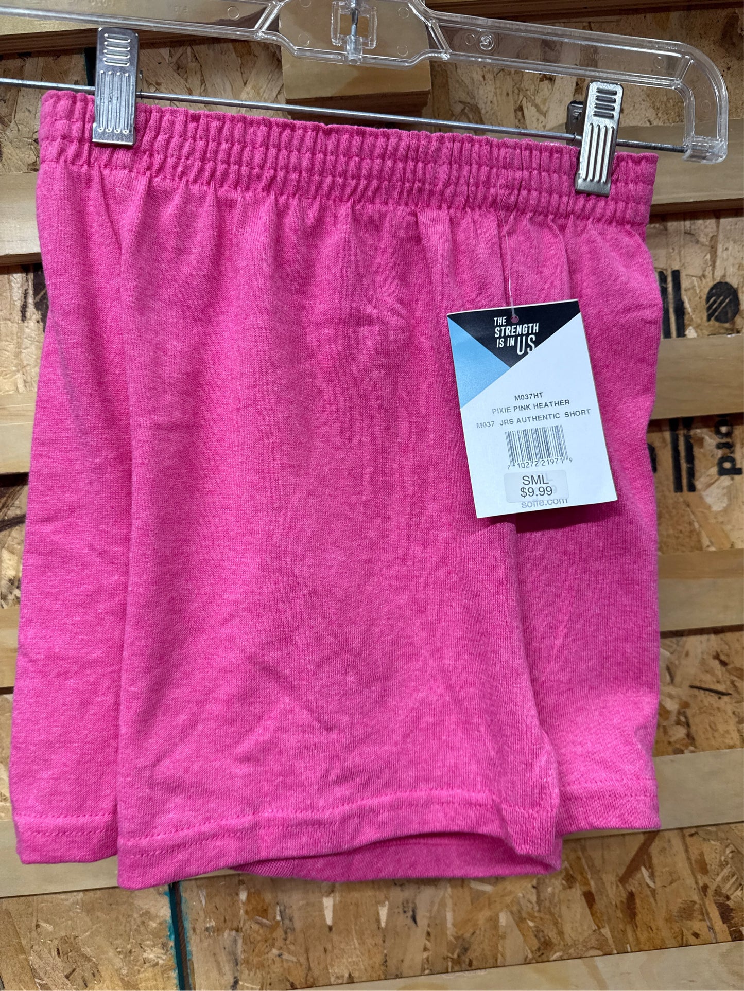 Soffe Women's Authentic Jersey Cheer Shorts - Pink Heather, Size Small