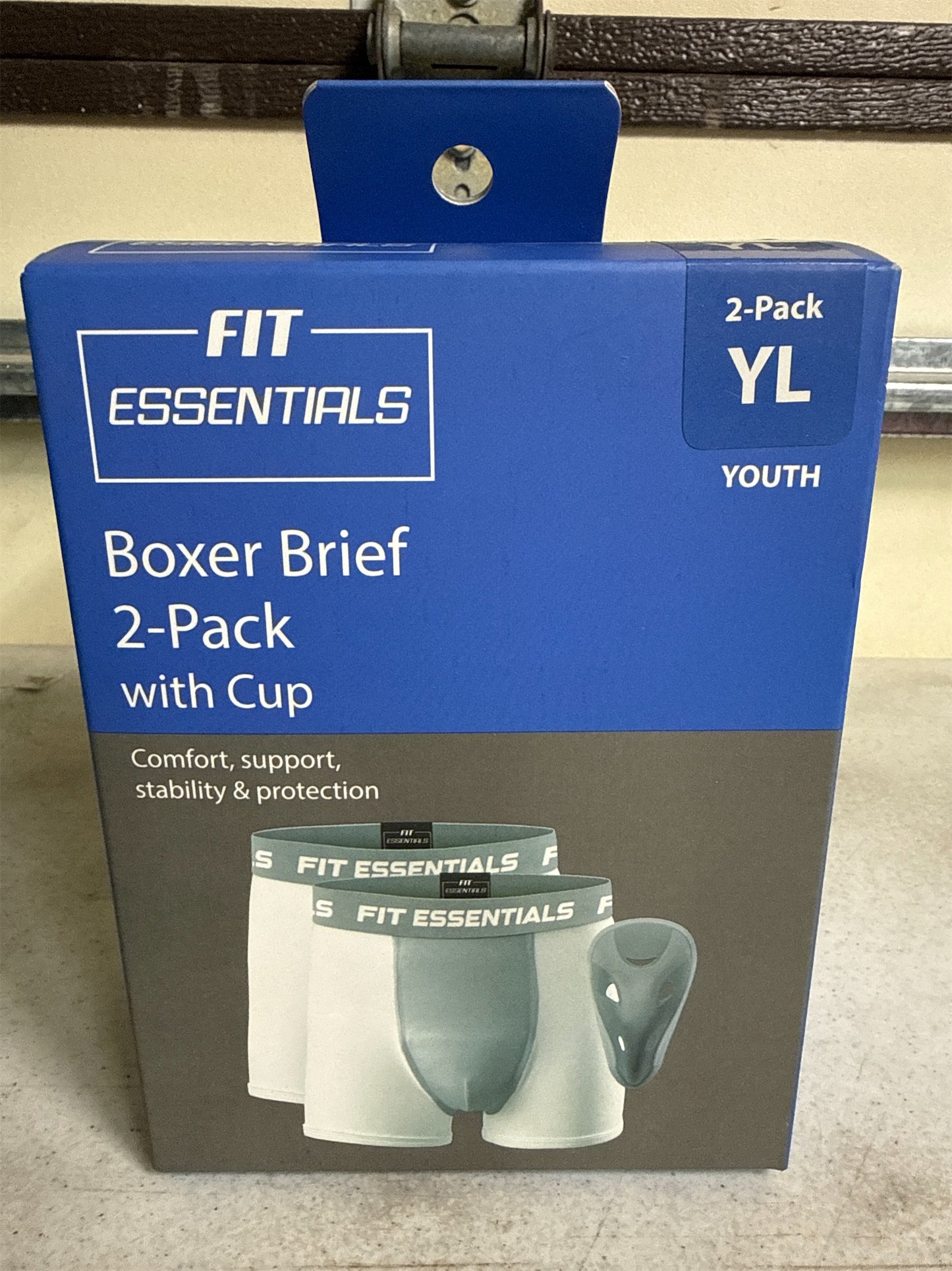Fit Essentials Youth Boxer Briefs with Athletic Cup, 2-Pack - Youth Large