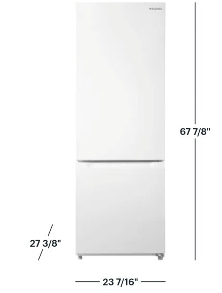 Insignia 11.5 Cu. Ft. Bottom Mount Refrigerator, Energy Star Certified - White