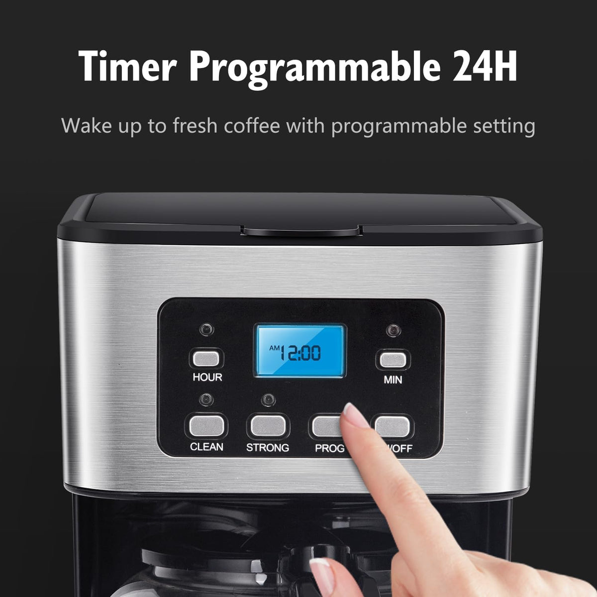 Taylor Swoden 12-Cup Programmable Drip Coffee Maker, Stainless Steel