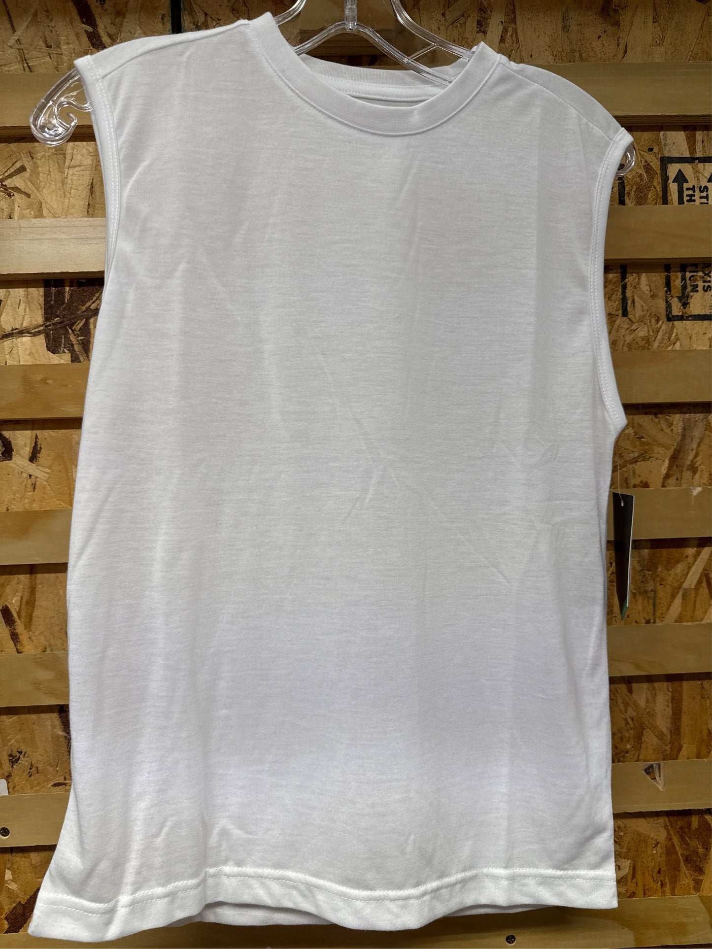 Fit Essentials Boys' Crewneck Muscle Tee - White, Size M
