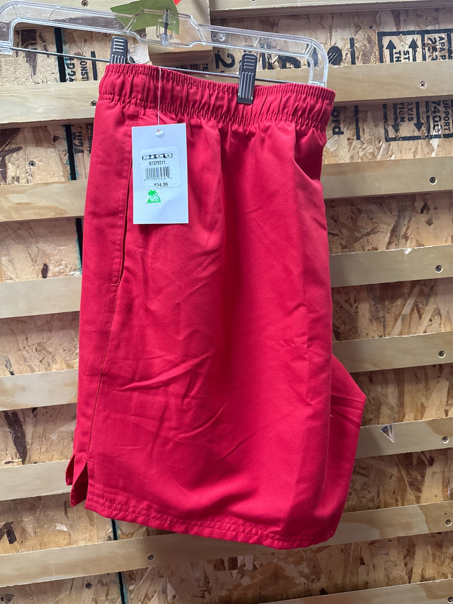 Nike Men's Red Swim Shorts with Side Pockets - Size XL