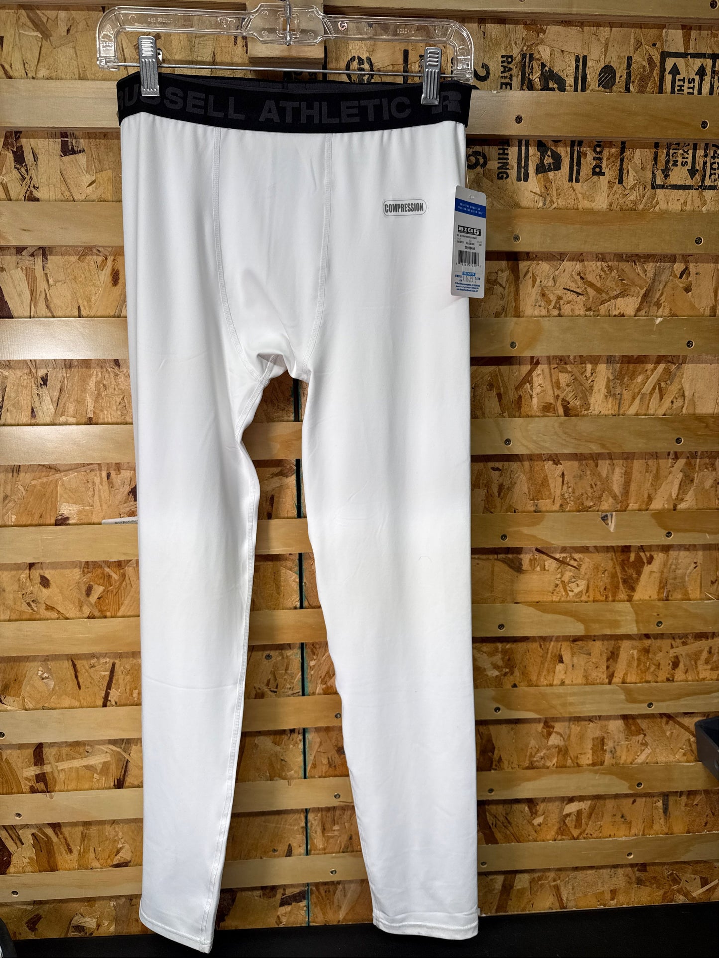 Russell Athletic Boys' Compression Base Layer Pants - White, Size XL (18/20)