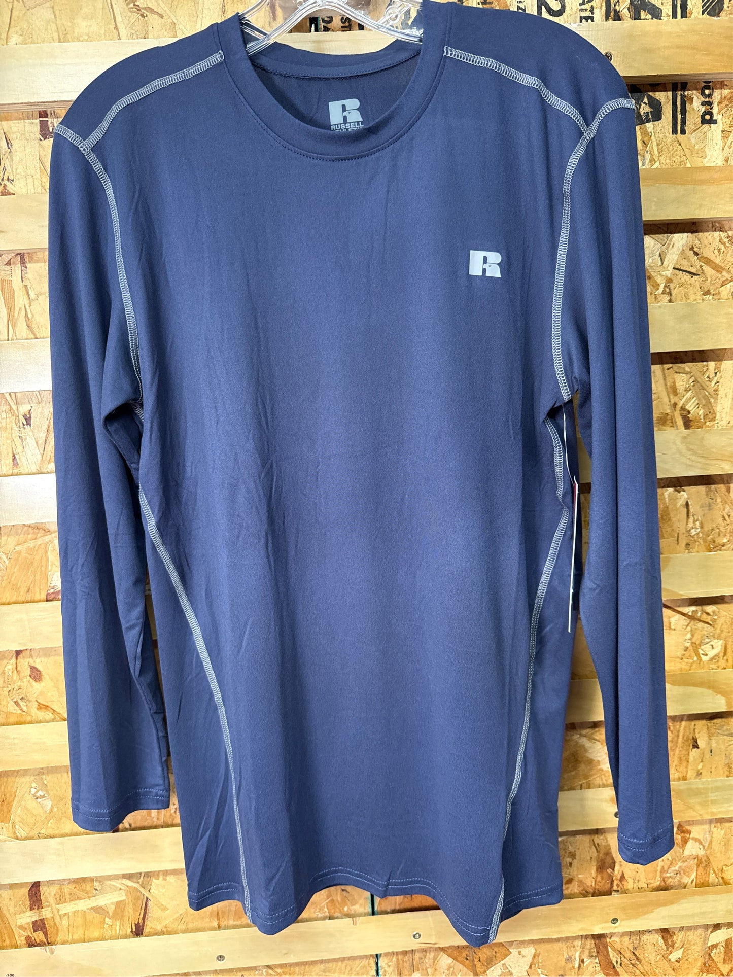 Russell Athletic Boys' Fitted Long-Sleeve Performance Shirt - Navy, XL (18/20)