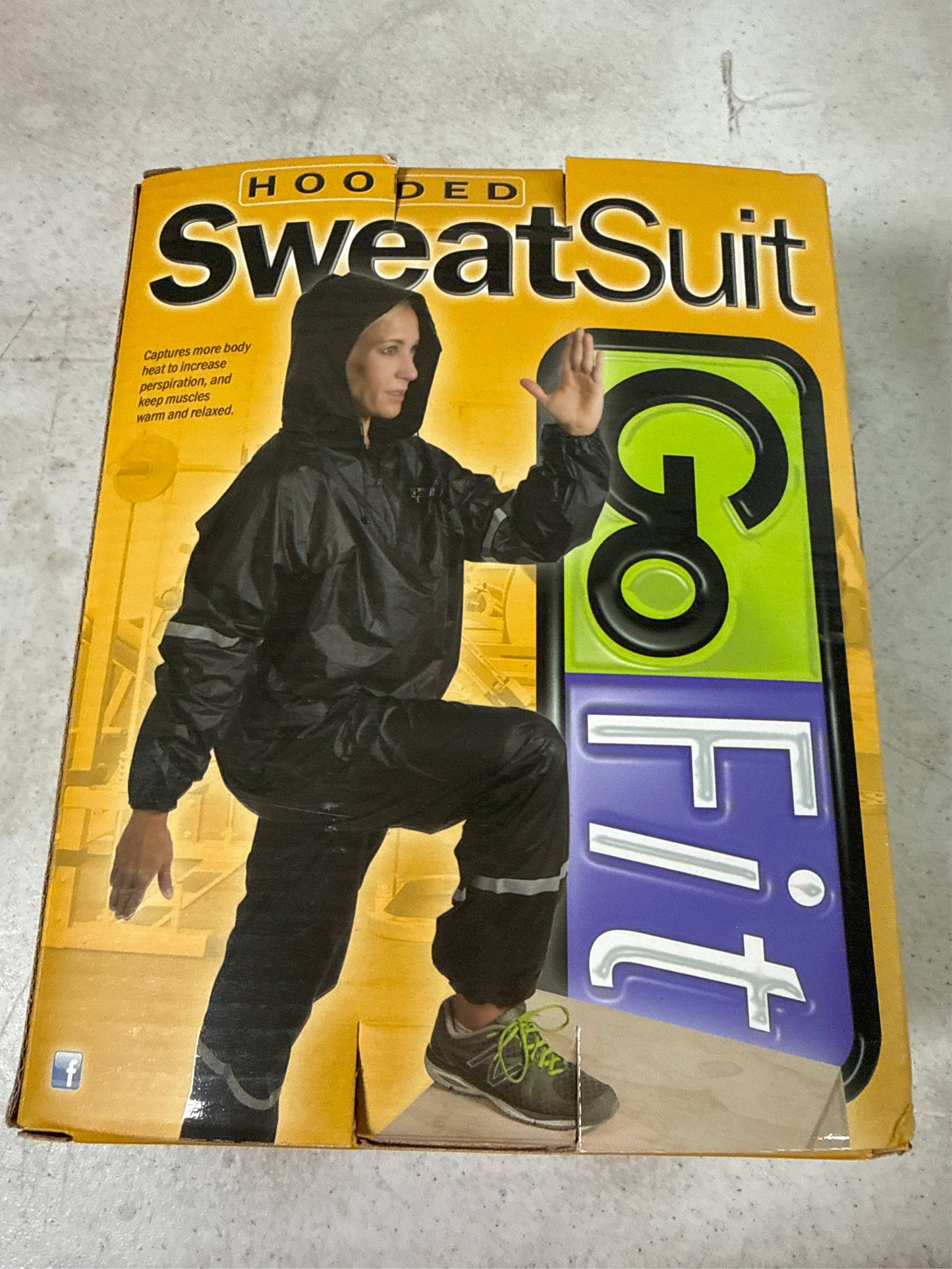 GoFit Hooded Thermal Sauna Sweat Suit - Black, Size 2XL/3XL
