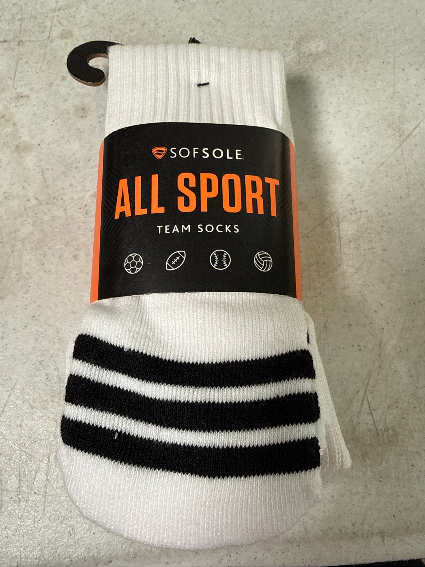 Sof Sole All-Sport Youth Team Socks - 2 Pack, Black, Size S