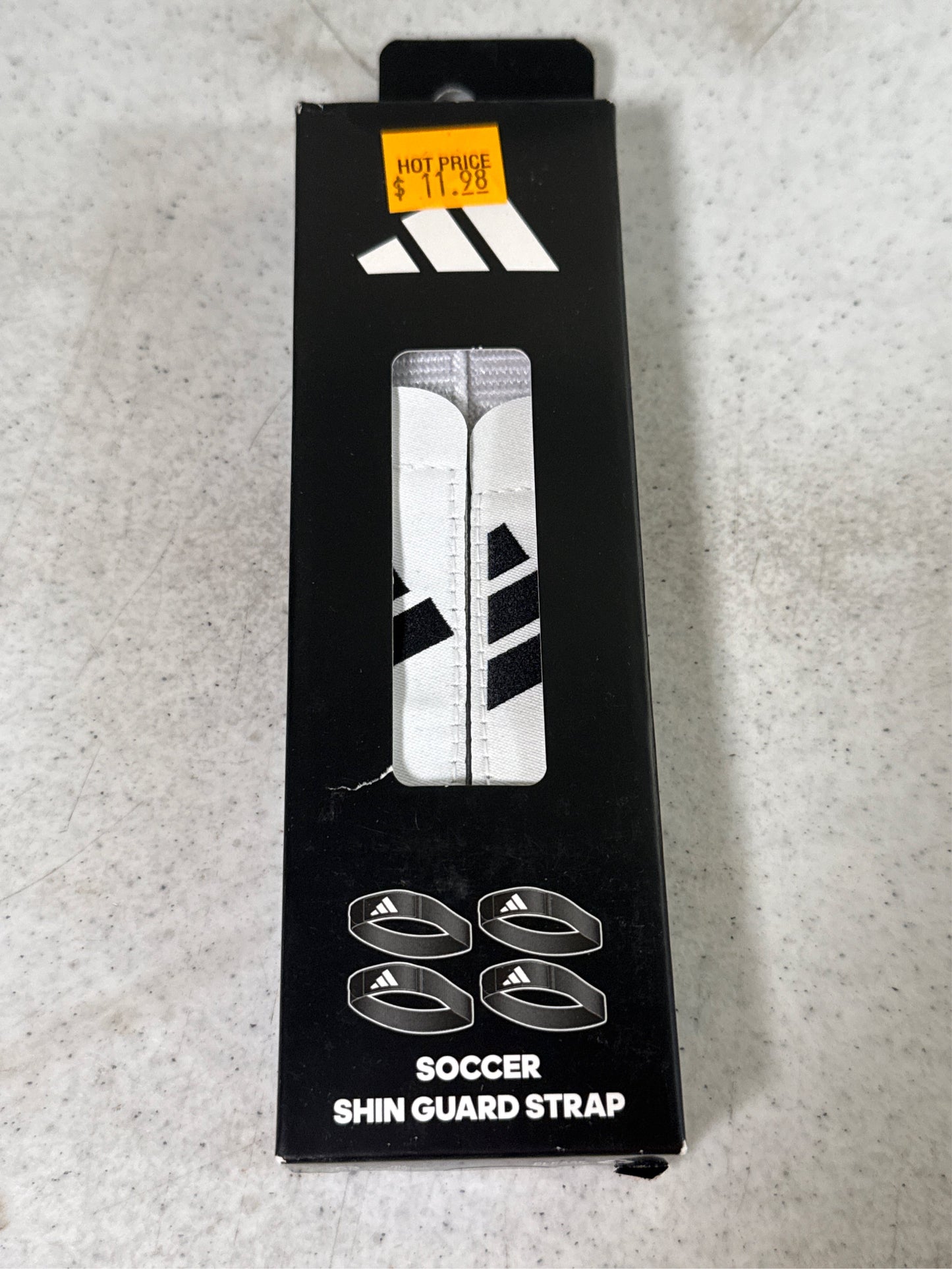 Adidas Soccer 2.0 Shin Guard Straps - White/Black, One Size