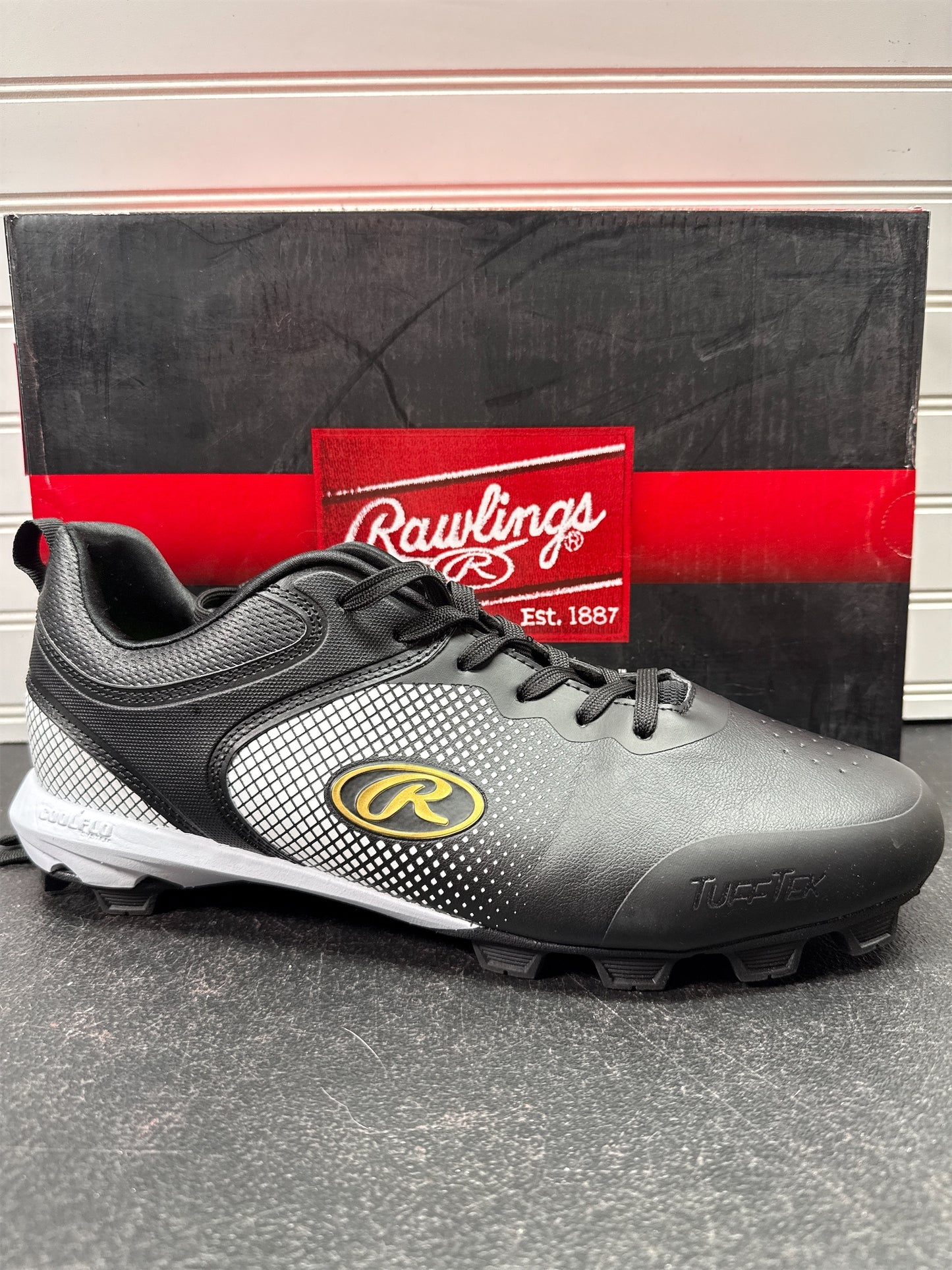 Rawlings Sanction Low Men's Baseball Cleats - Black/White, Size 11.5