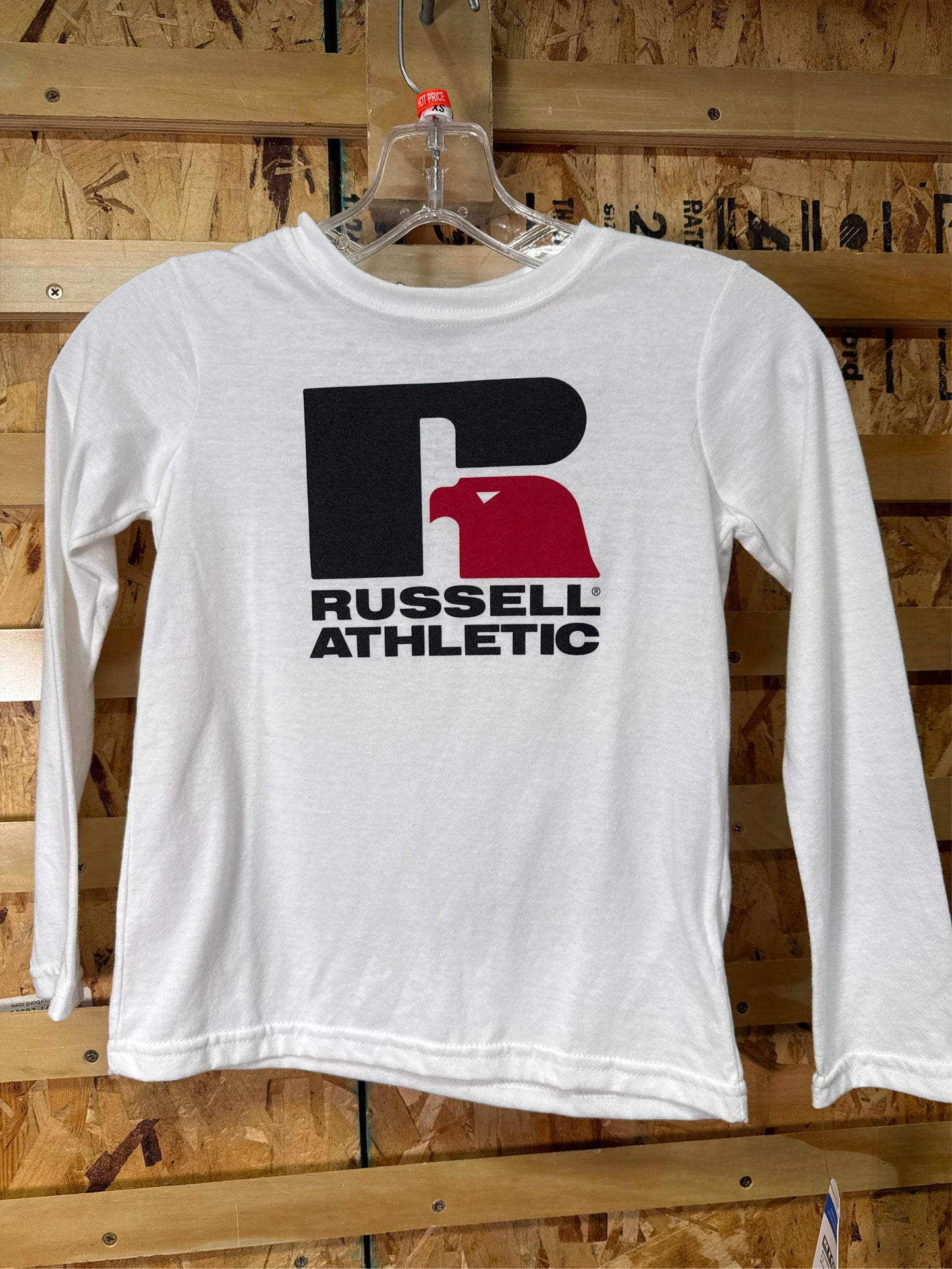 Russell Athletic Boys' Long-Sleeve Graphic T-Shirt - White, Size XS (6/7)
