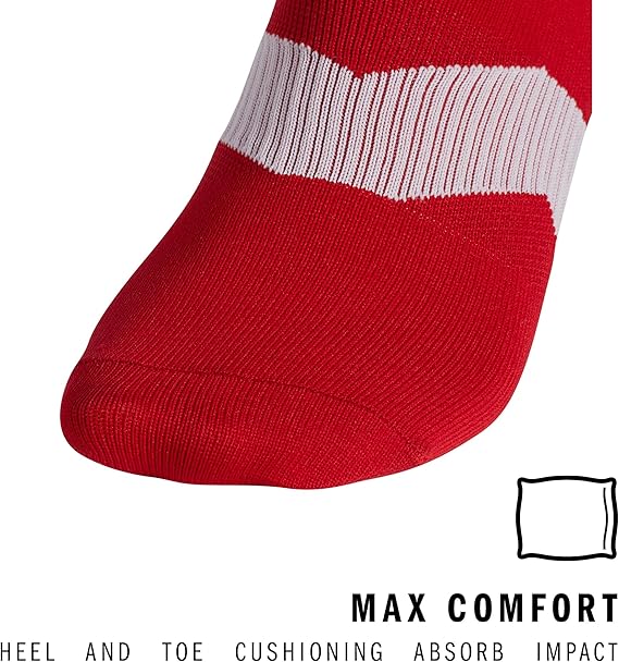 Adidas Unisex Metro Over-the-Calf Soccer Socks - Power Red - Medium