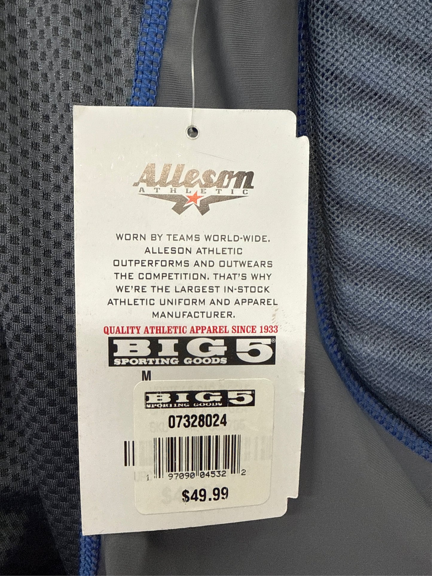 Alleson Adult Vortex Integrated 5-Pad Football Girdle - Gray/Blue, Medium