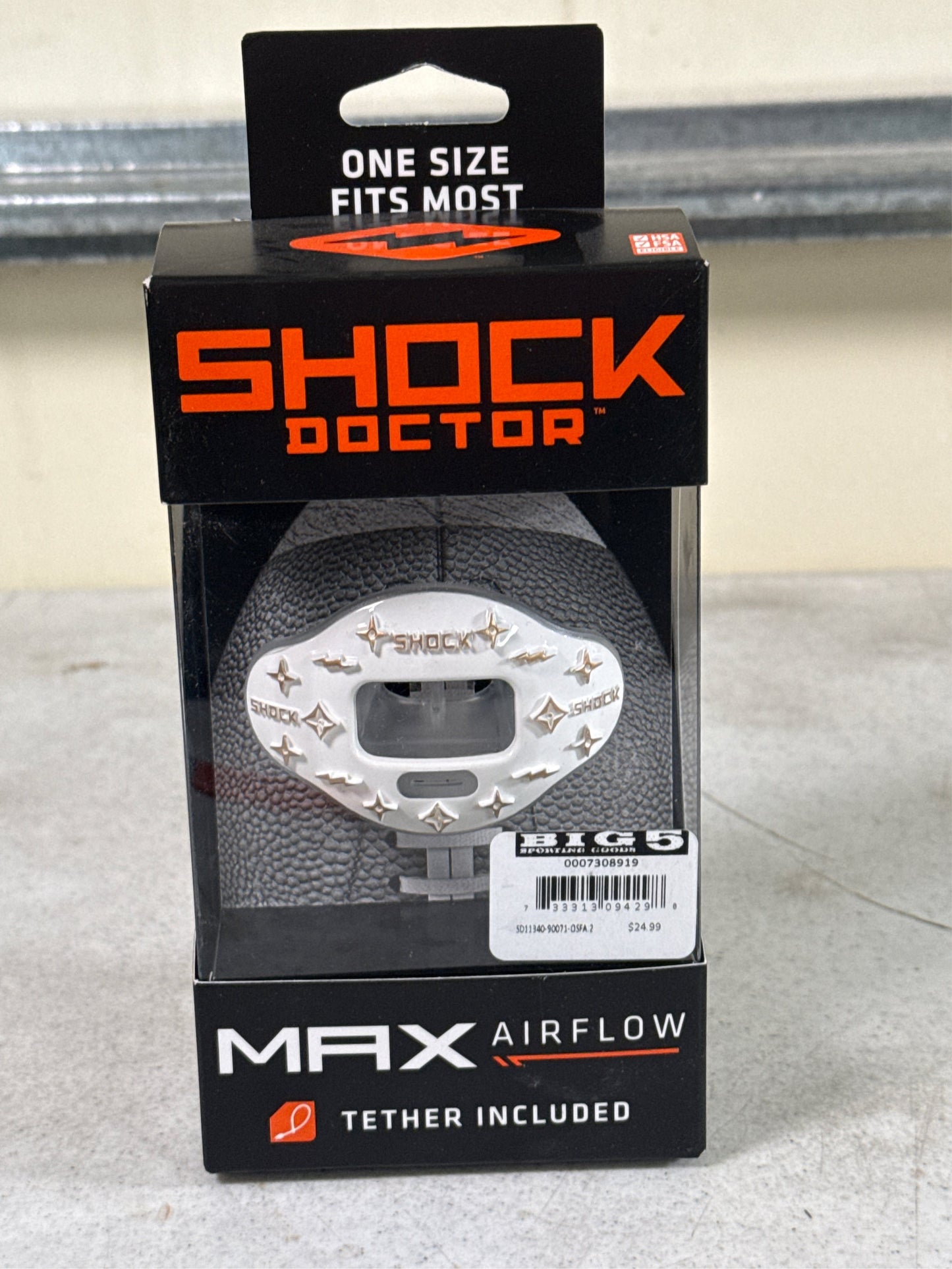 Shock Doctor Max Airflow Lux Logo Lip Guard - White/Gold, One Size