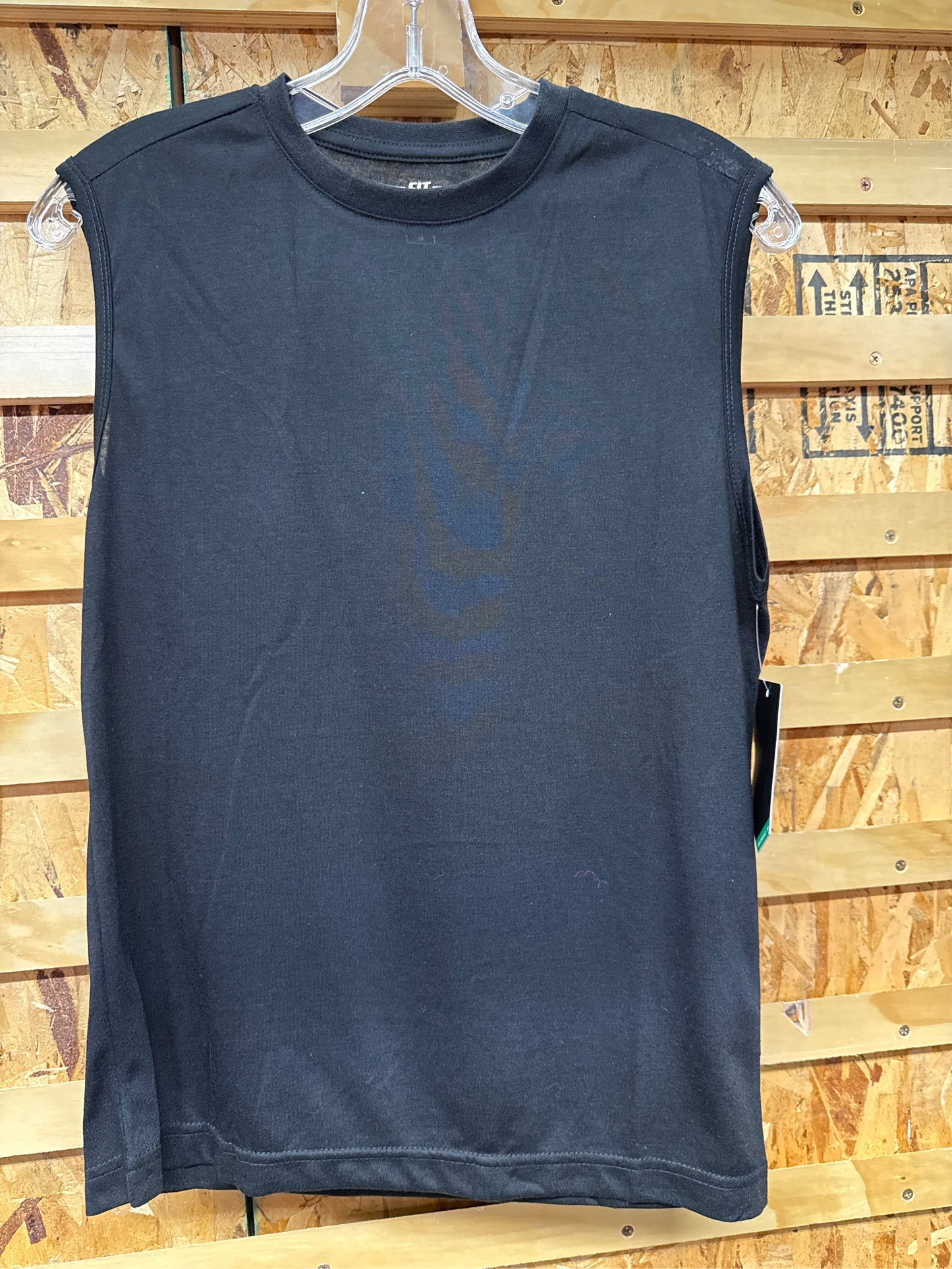 Fit Essentials Boys' Crewneck Muscle Tee - Black, Medium