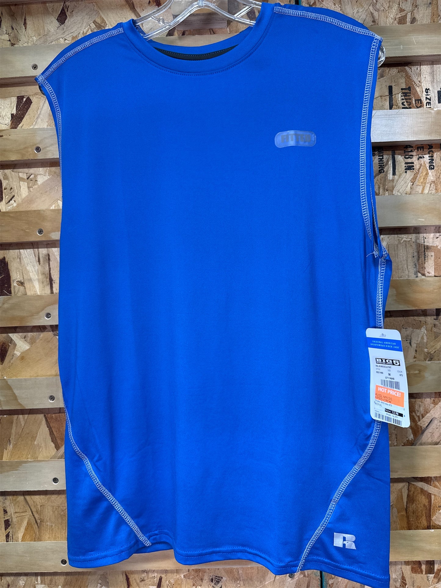 Russell Athletic Men's Fitted Sleeveless Crew Neck Tank Top - Blue, Size M