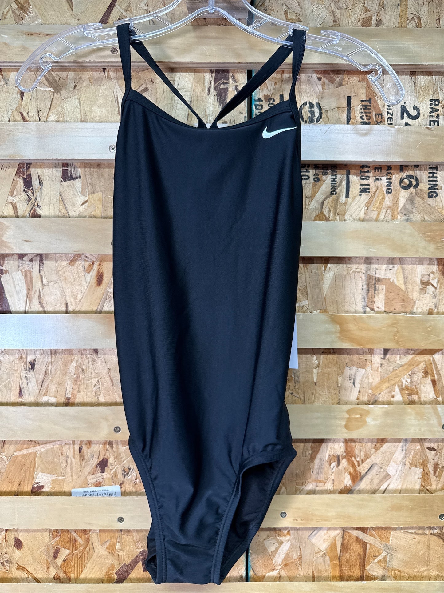 Nike Women's Solid Racerback One-Piece Swimsuit - Black, Size 30