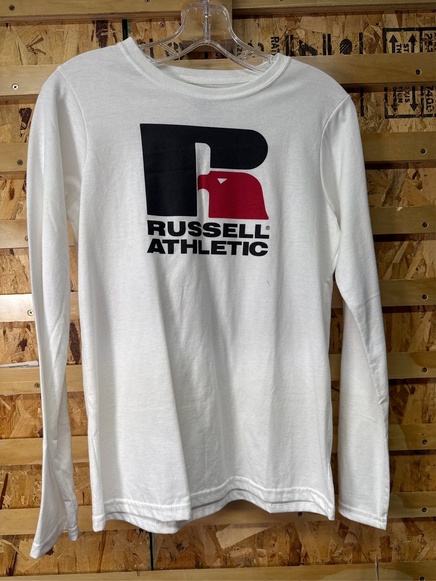 Russell Athletic Boys' Long-Sleeve Graphic Tee, White, Size XL (18/20)