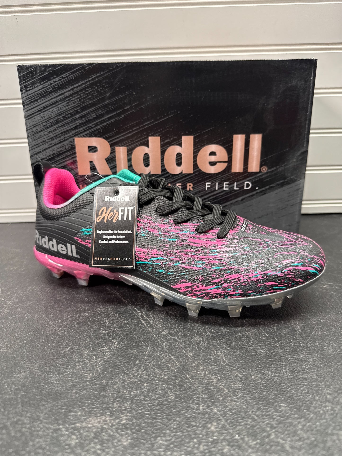 Riddell Meridian TPU Women's Flag Football Cleats - Black/Pink, Size 8