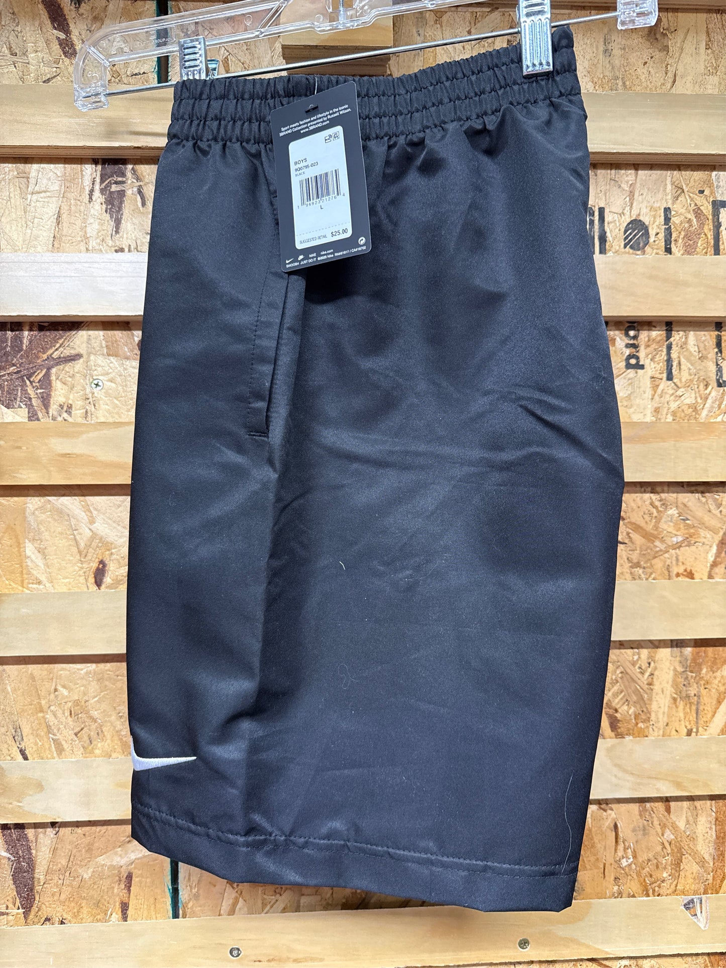 Nike 3Brand Boys' Woven Defense Badge Shorts - Black, Size L