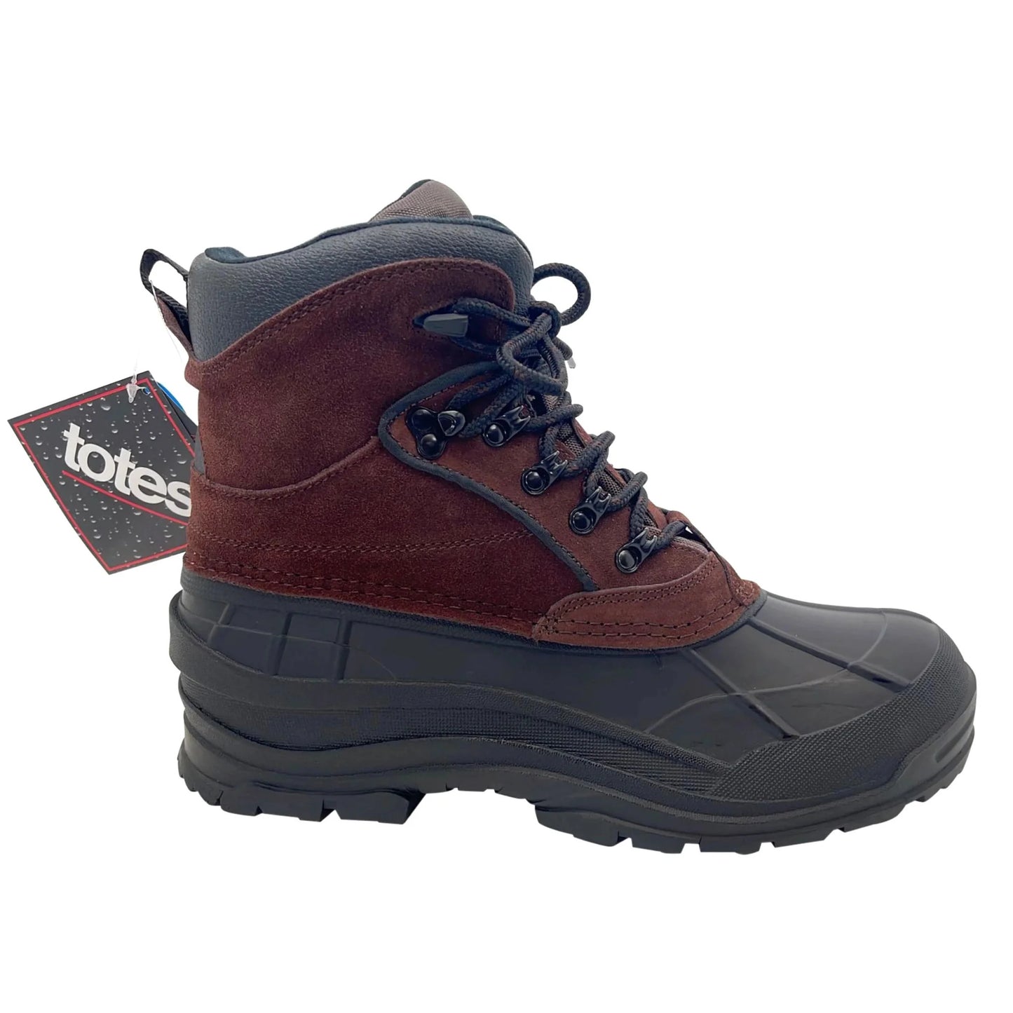 TOTES Men's Mammoth Waterproof Winter Boots - Dark Brown, Size 8M