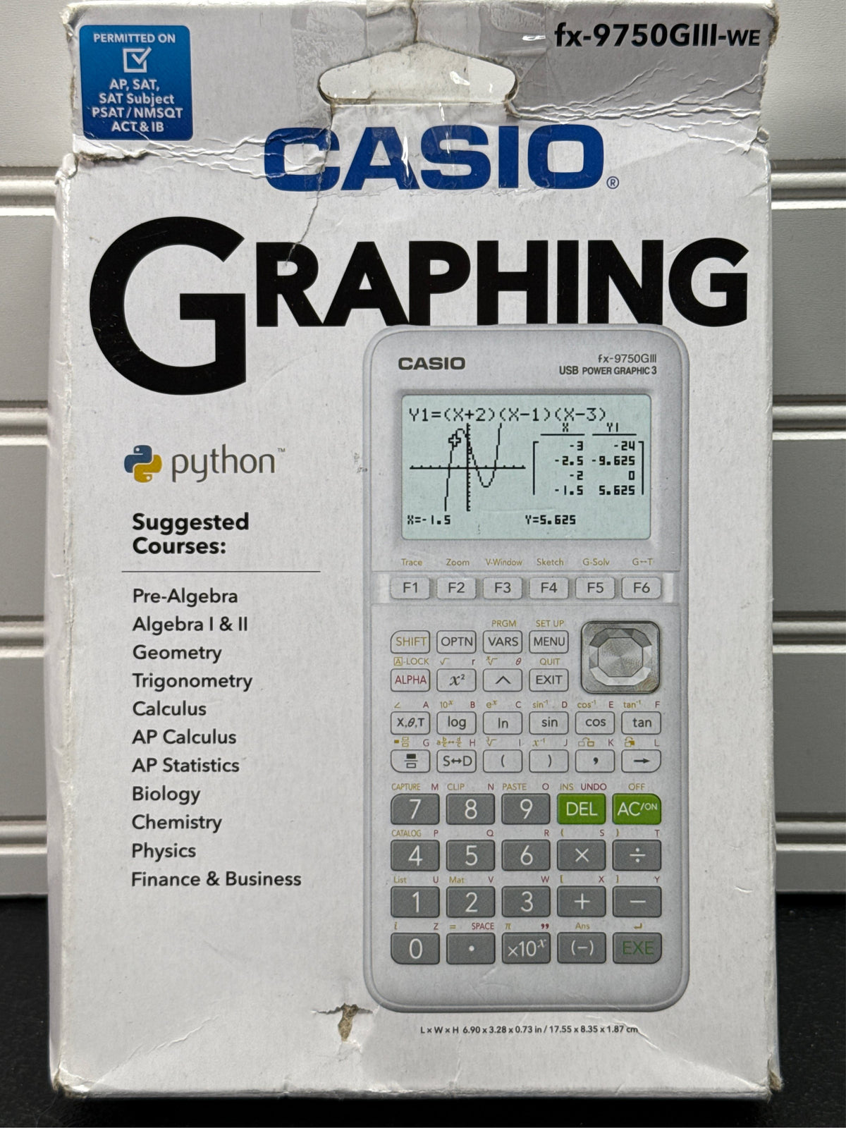 Casio FX-9750GIII Graphing Calculator, White - ACT & SAT Approved
