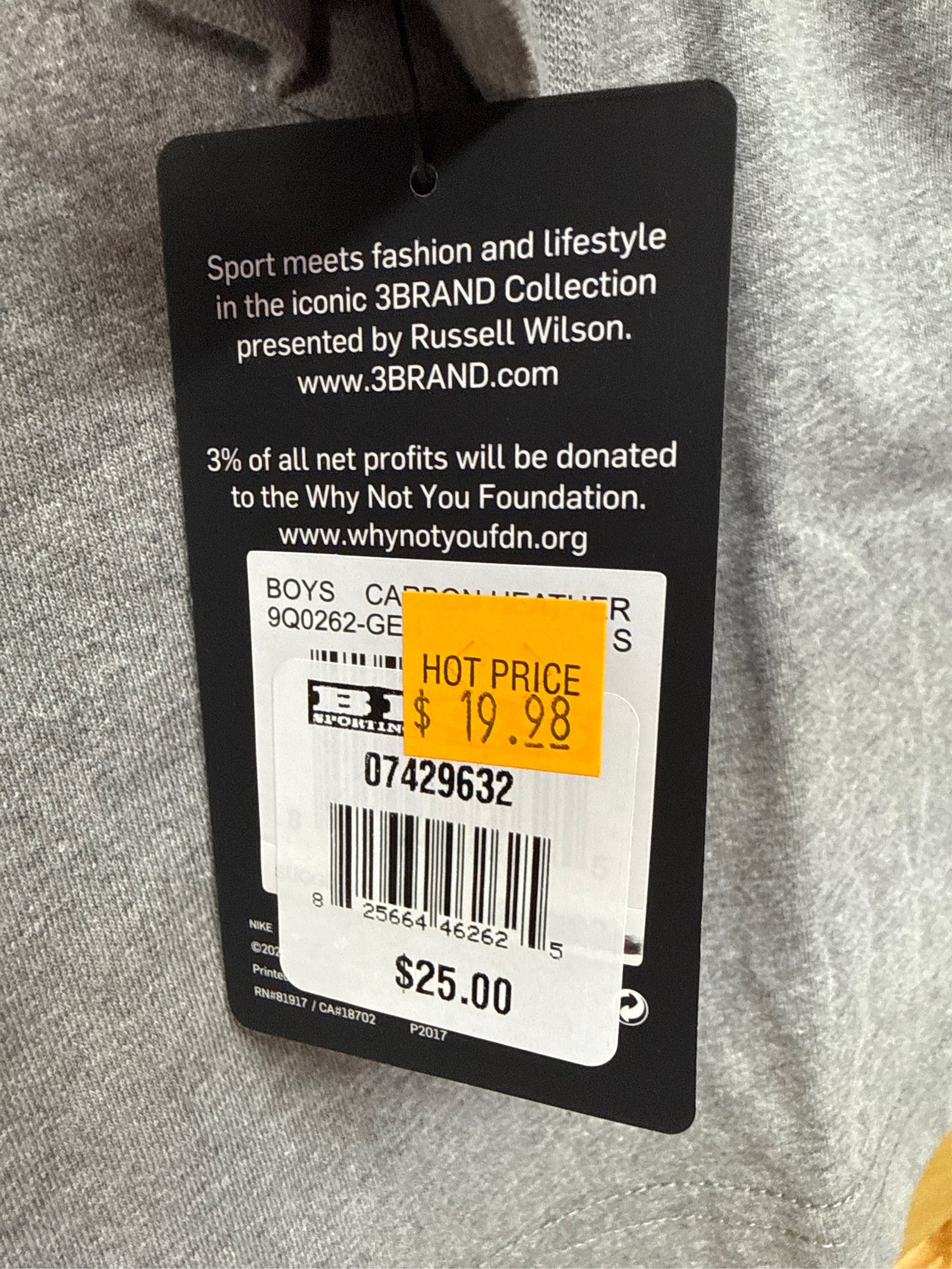 Nike Boys' 3Brand Long-Sleeve Icon Graphic Tee - Charcoal, Size S