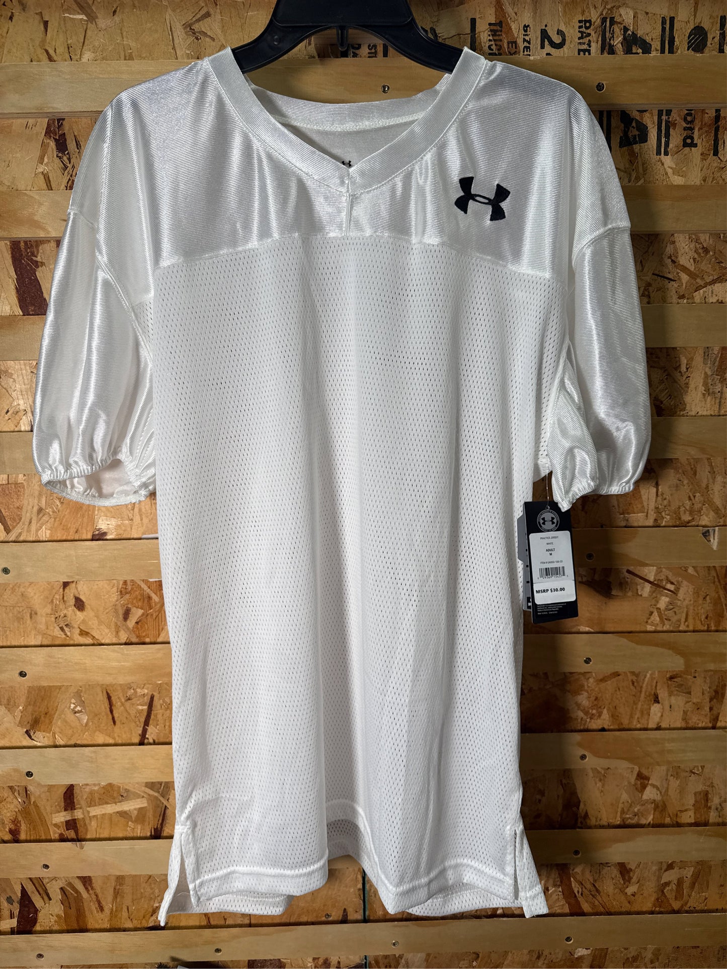 Under Armour Adult Football Practice Jersey - White, Size Medium