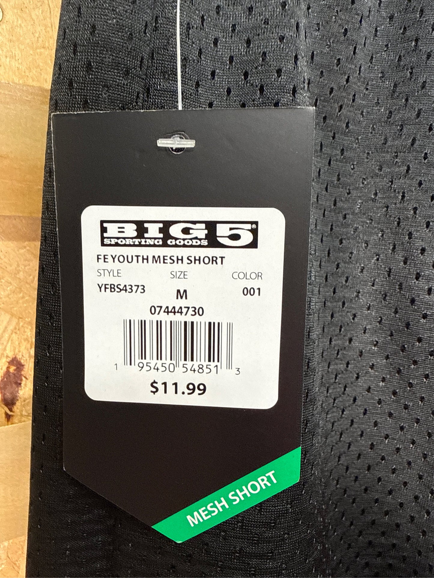 Fit Essentials Kids' Mesh Athletic Shorts - Black, Size Medium
