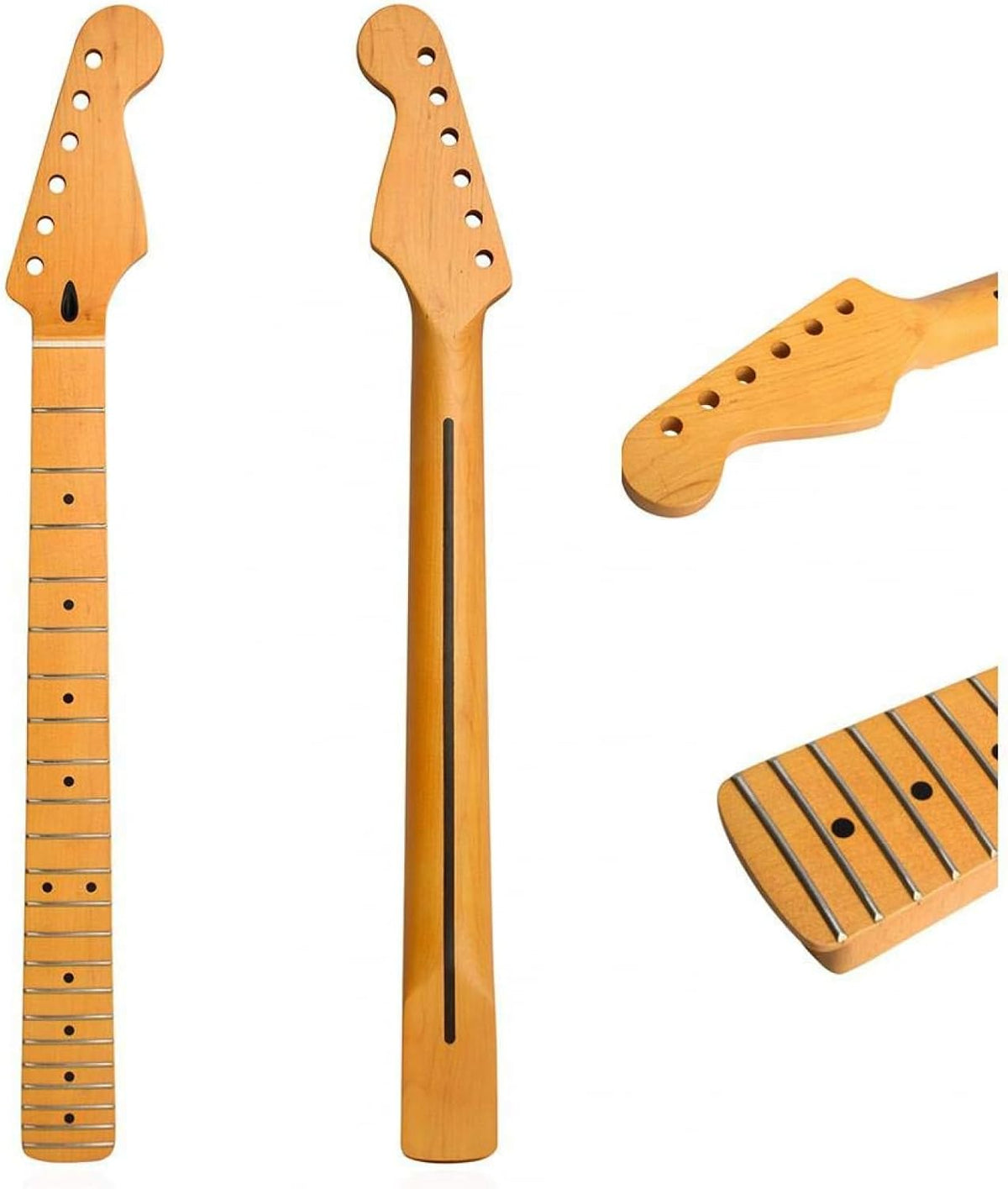 Renhuavoy 22-Fret Electric Guitar Neck Replacement - Matte Yellow