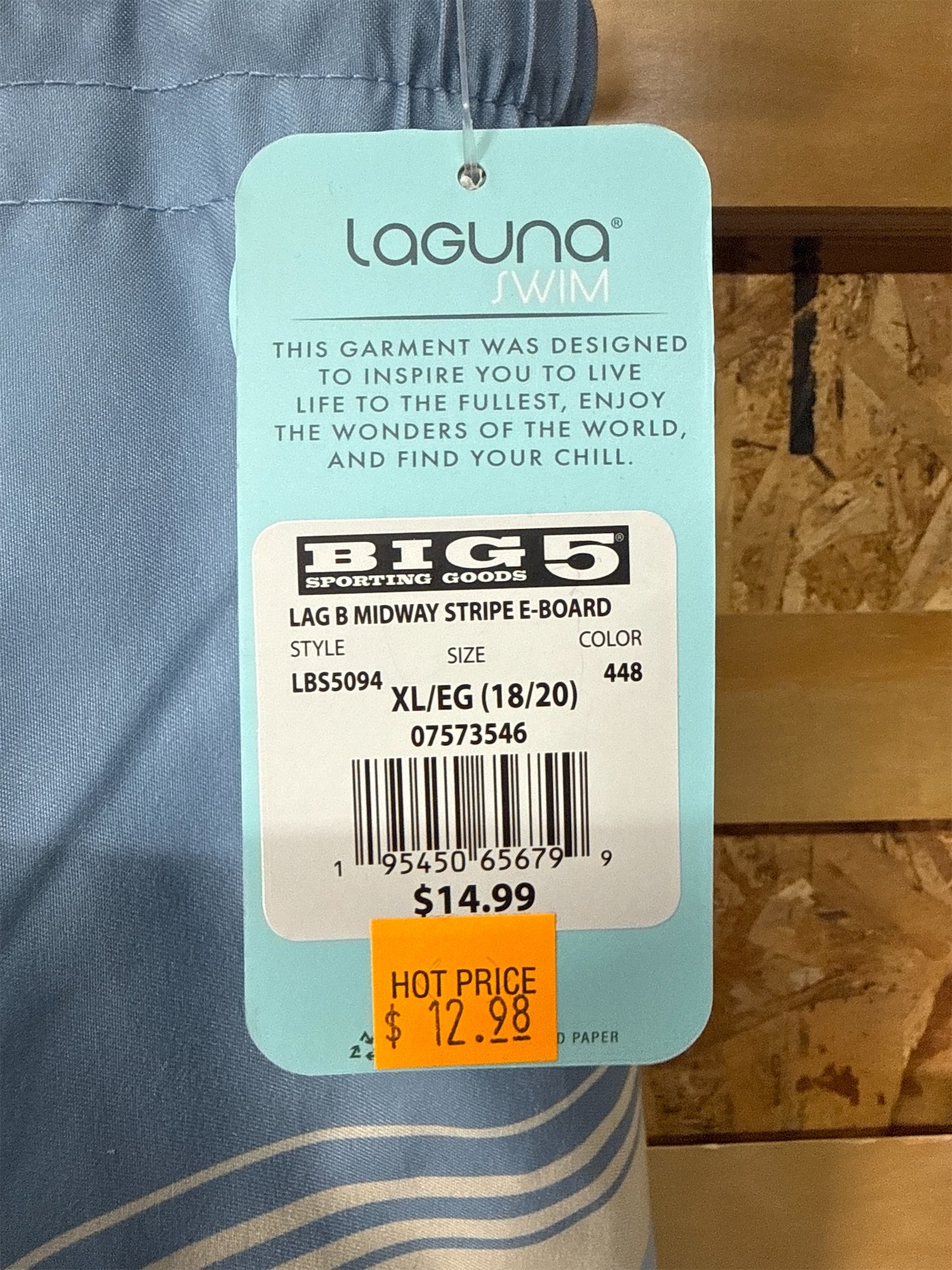 Laguna Boys' Midway Stripe E Board Shorts - Blue, XL (18/20)