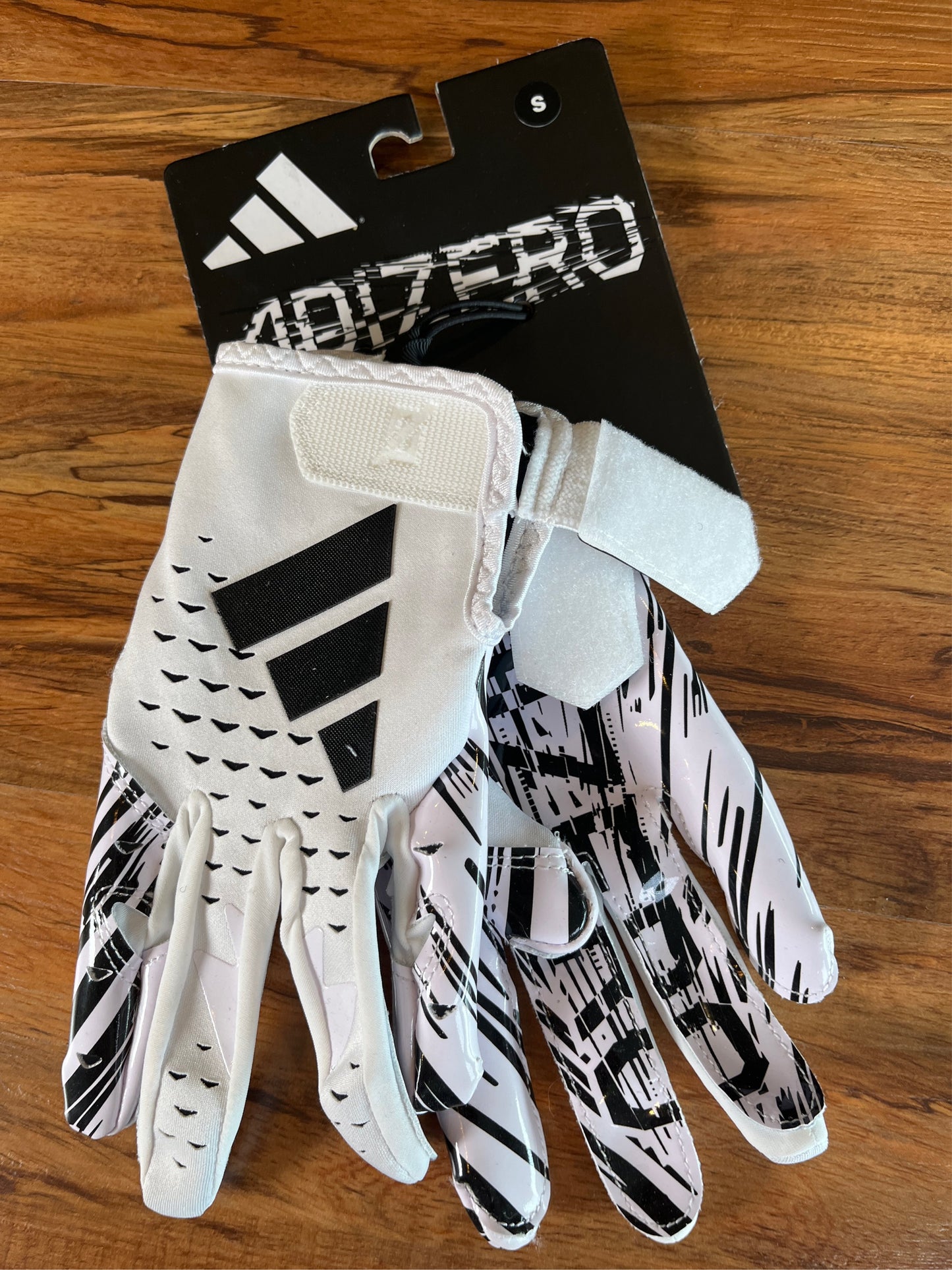 Adidas Adizero 13 Men's Football Receiver Gloves - White/Black, Small
