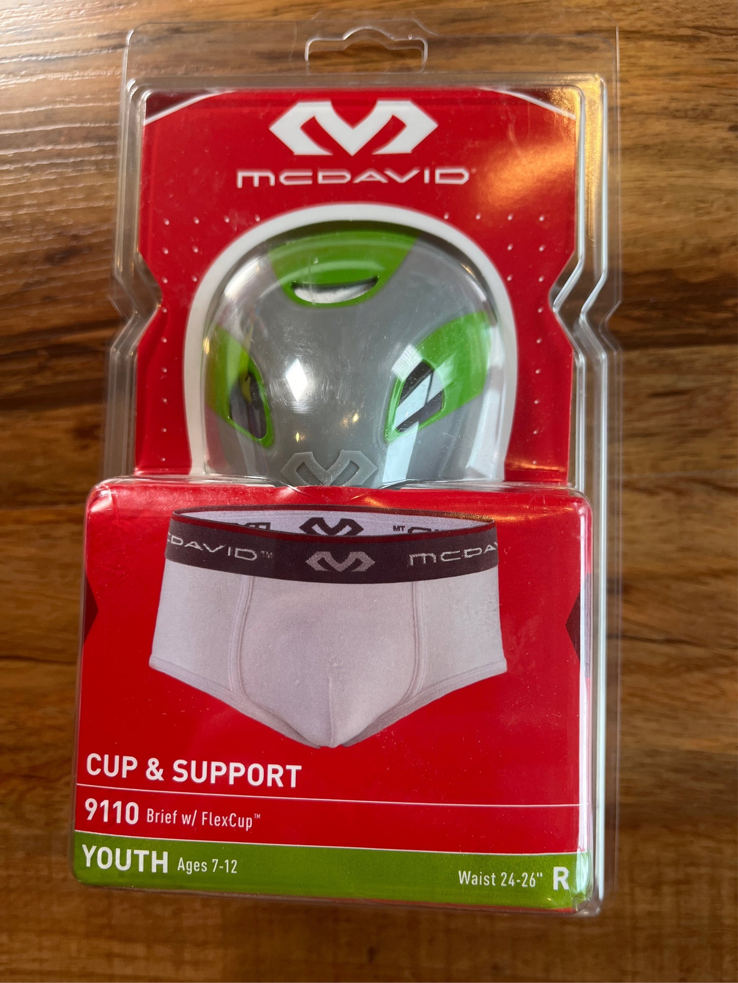 McDavid Youth Classic Athletic Brief with Flex Cup - White, Regular