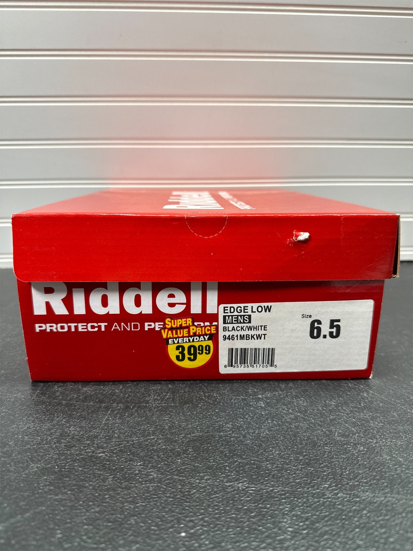 Riddell Men's Edge Low Training Shoes - Black/White, Size 6.5