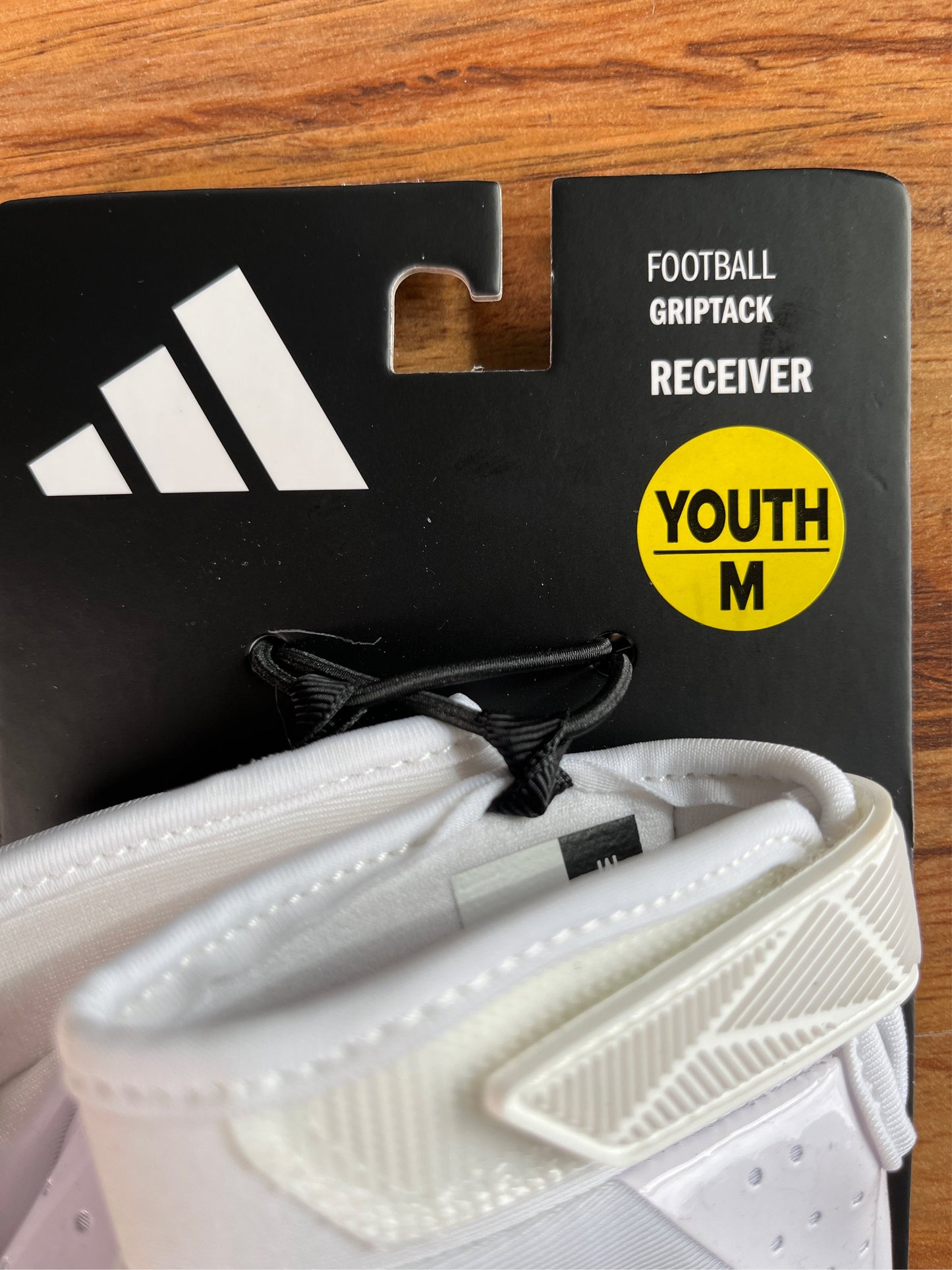 Adidas Adifast 4.0 Youth Football Receiver Gloves - White, Medium
