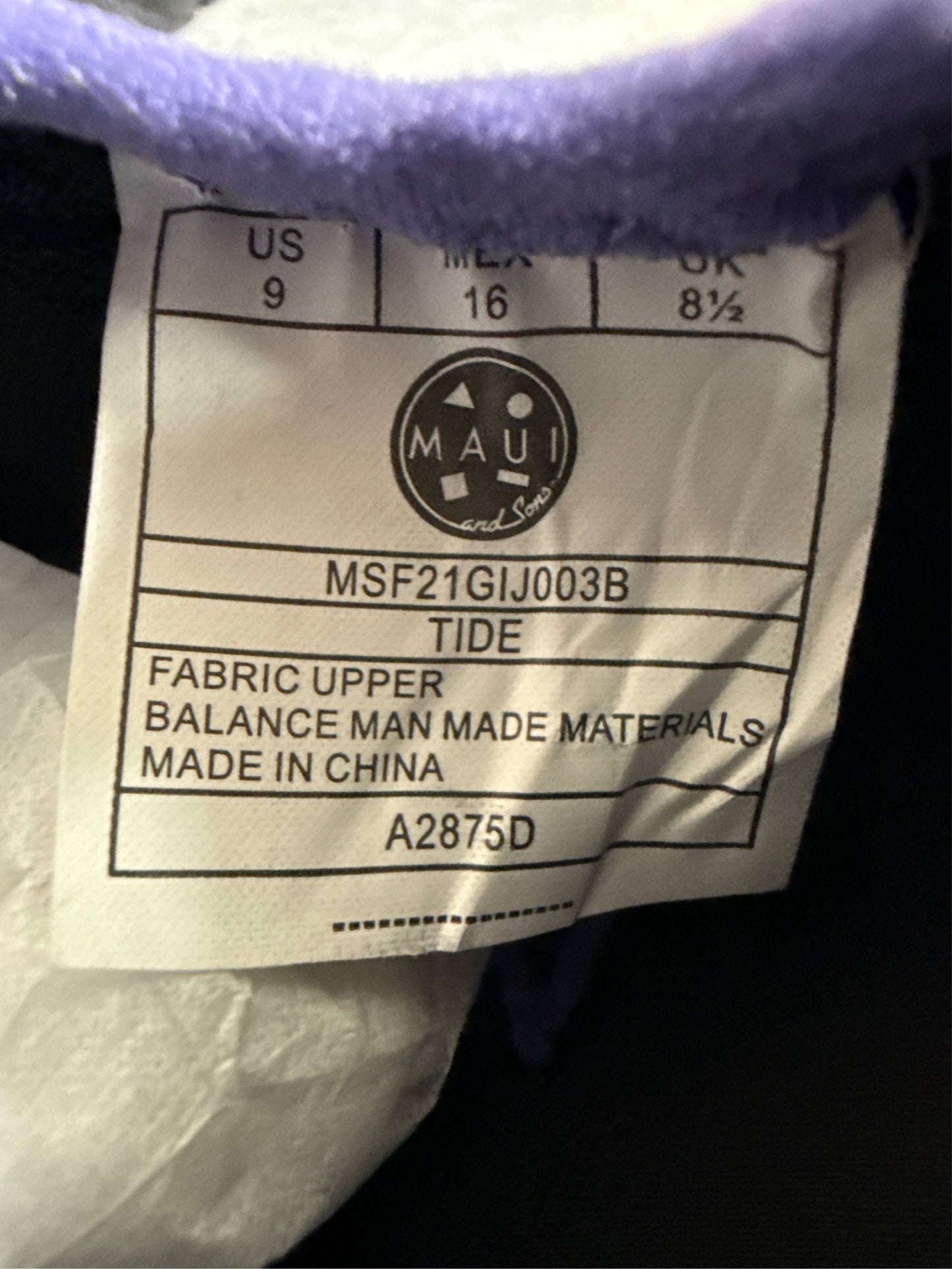 Maui & Sons Tide Kids' Water Shoes - Black/Purple, Size 9