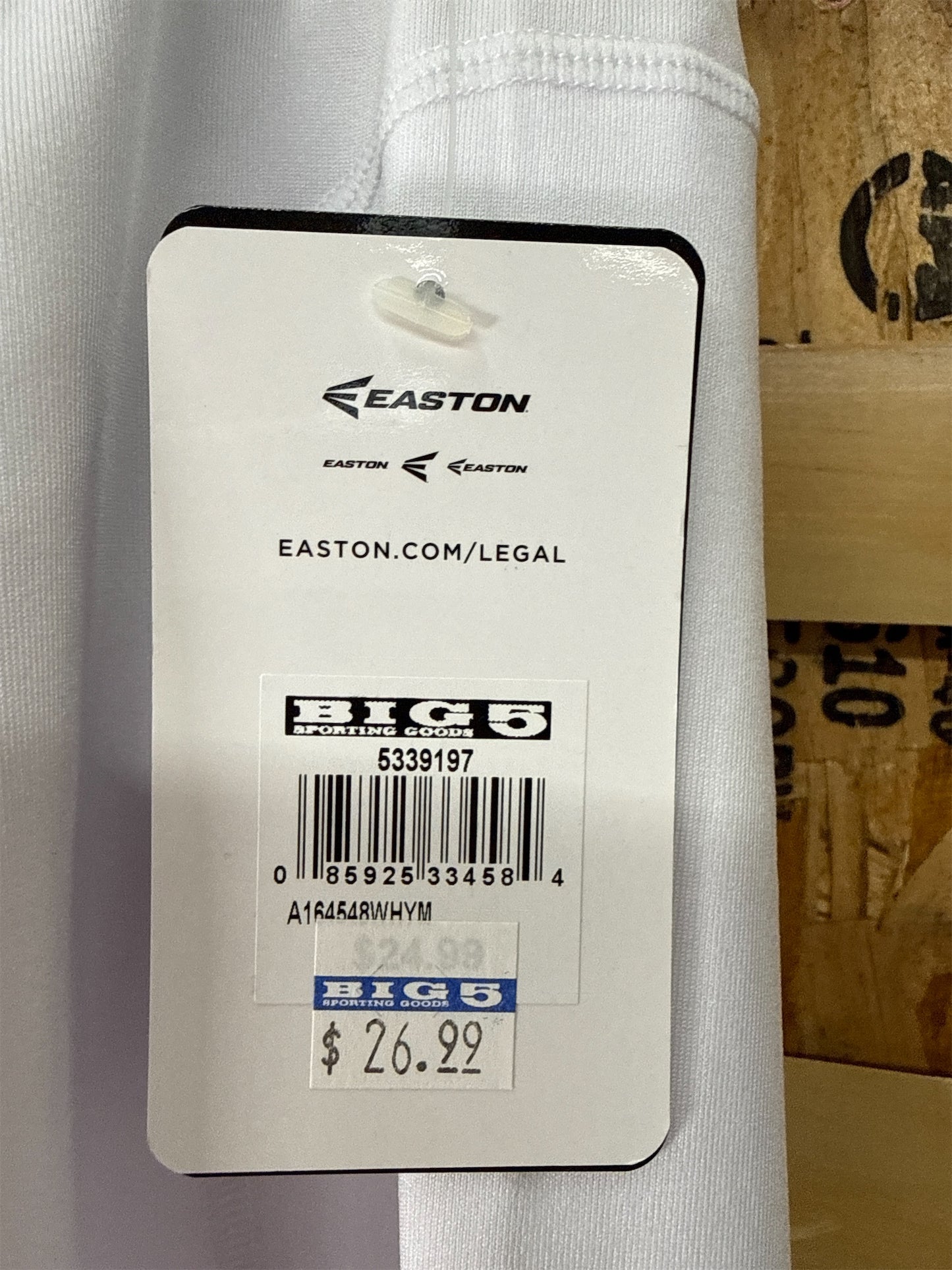Easton Youth Sliding Shorts - White, Size Medium