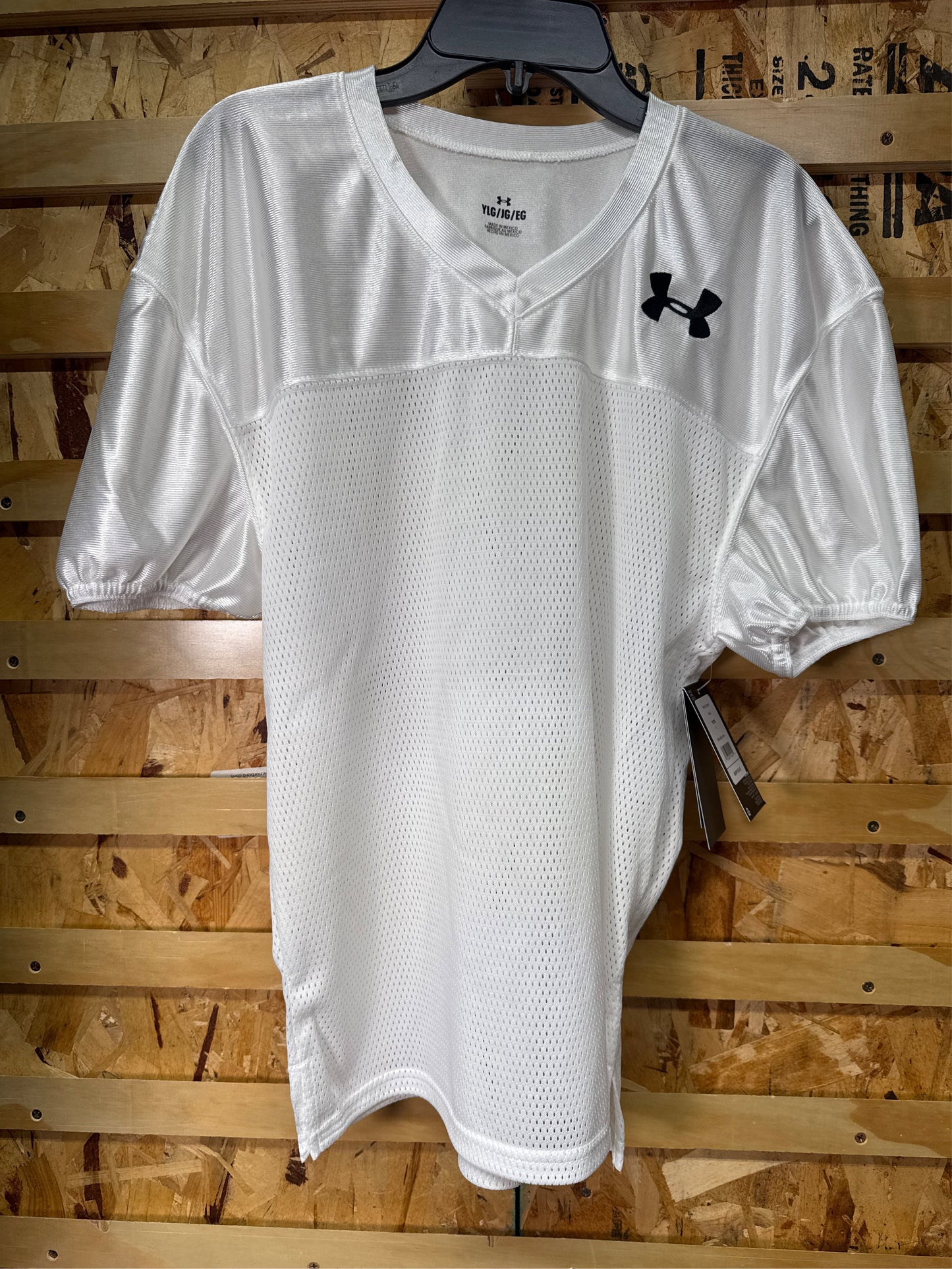Under Armour Youth Football Practice Jersey - White, Large