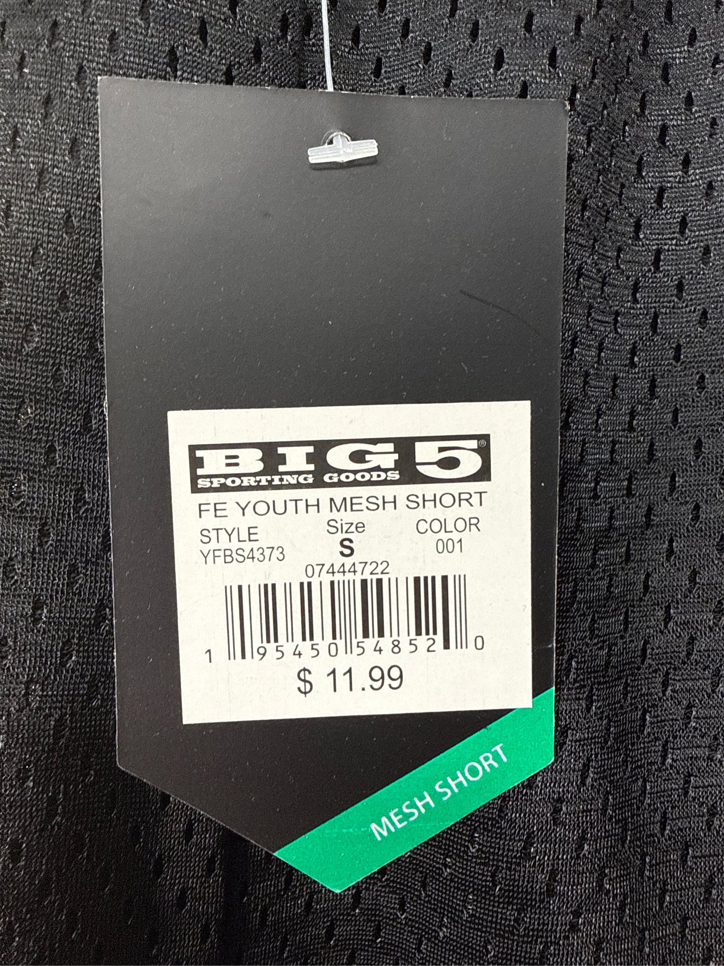 Fit Essentials Kids' Mesh Athletic Shorts - Black, Size Small